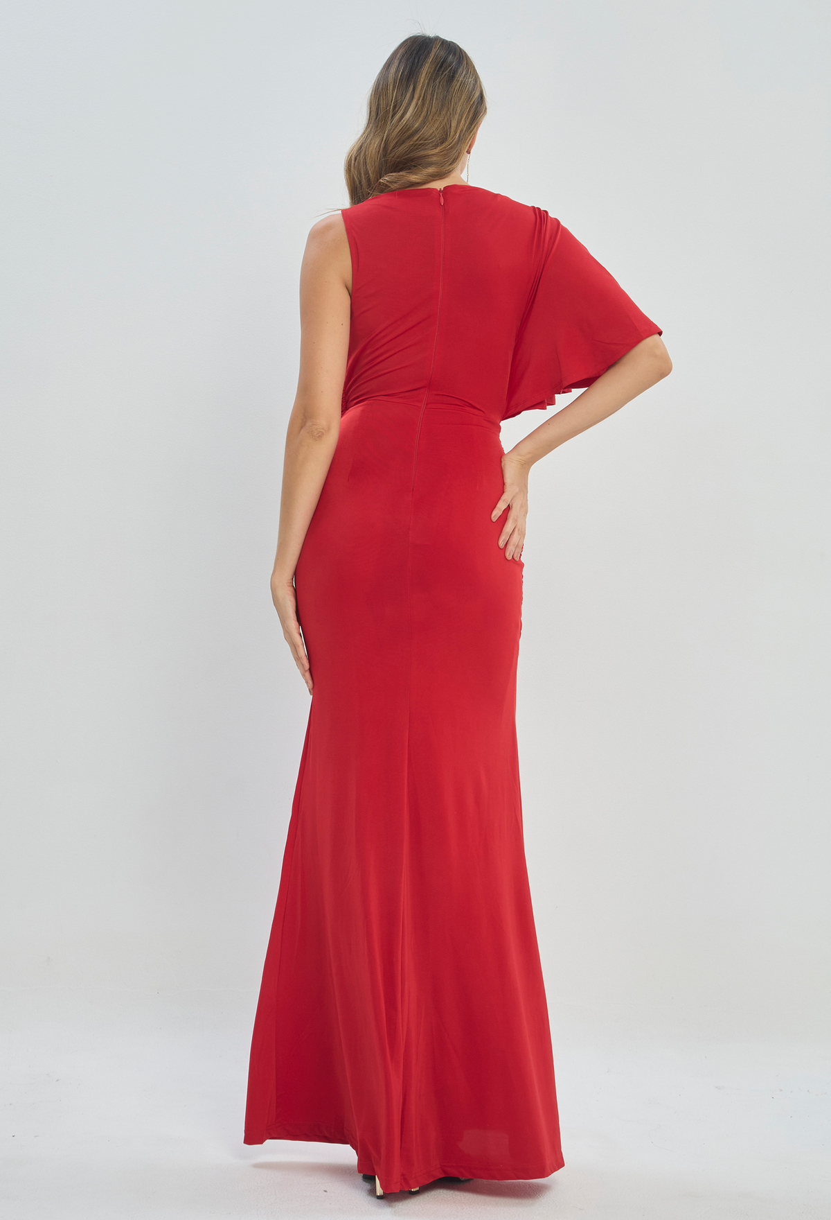 Vestido Largo Asimétrico Rojo BYBLA - vista 5