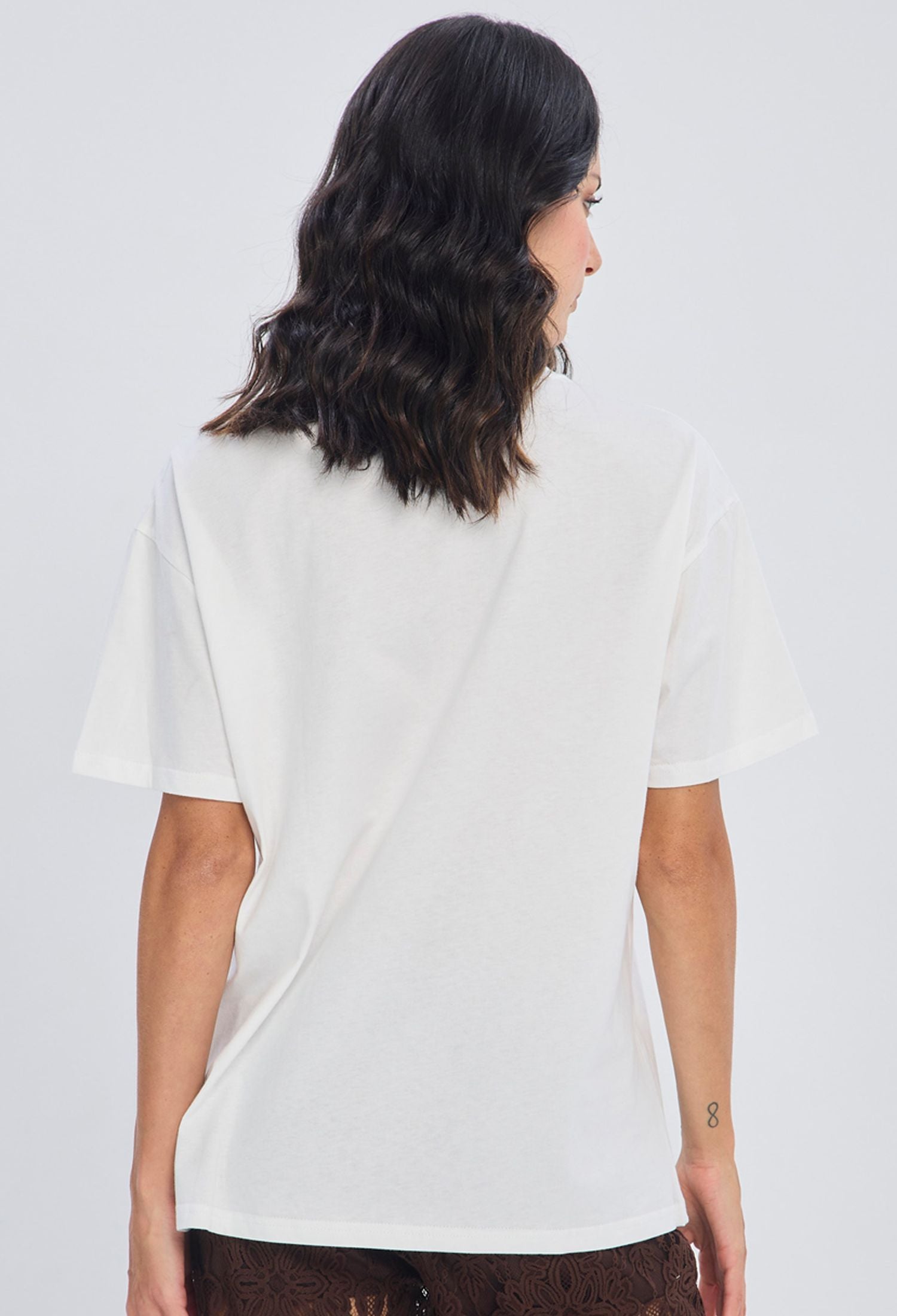 Blusa blanca algodón cuello camisero atemporal talla única para mujer - vista 3