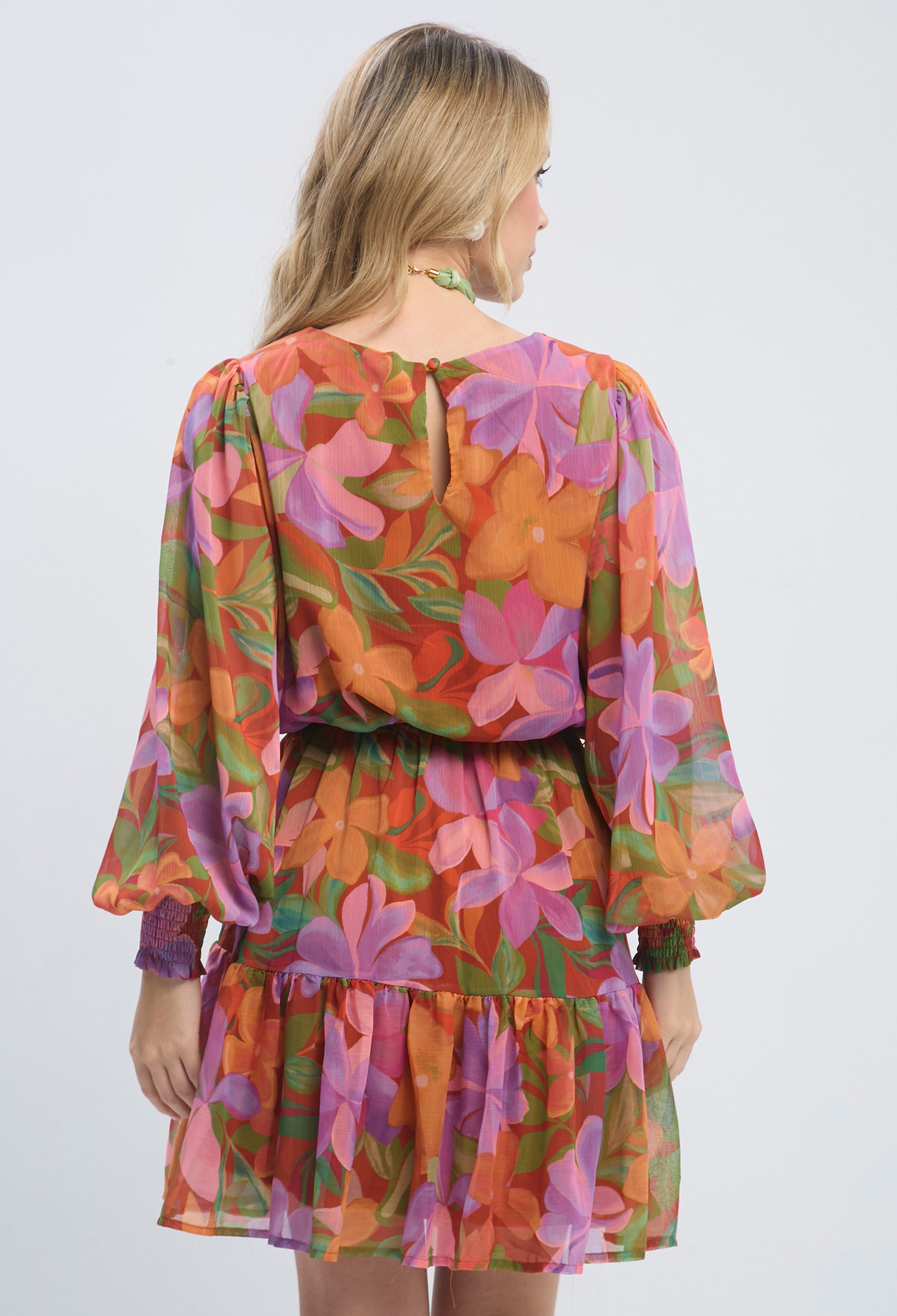 Vestido Corto Estampado Flores - SALE