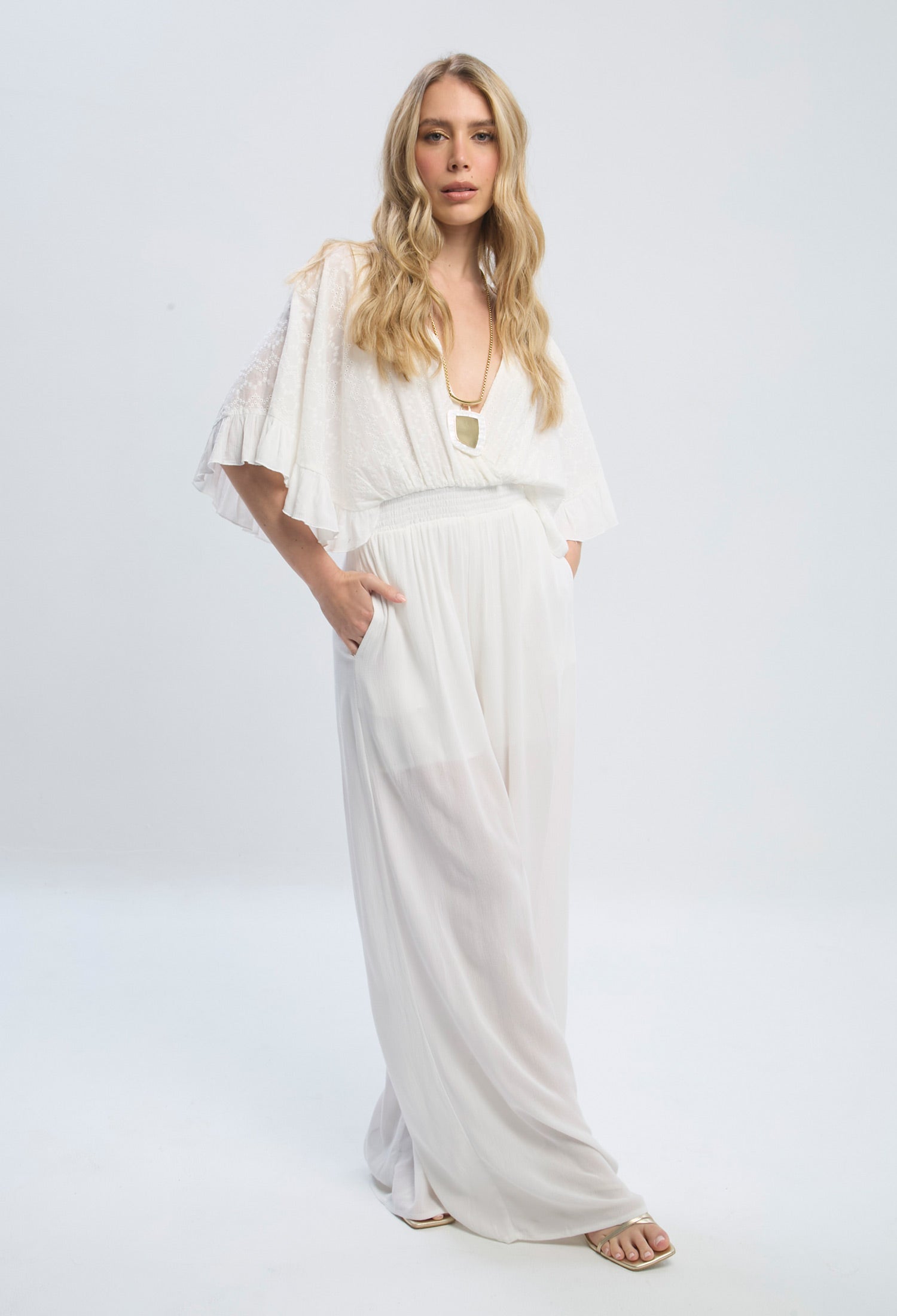 Enterizo Largo Ojalillo Mujer - BYBLA S / BLANCOS ENTERIZO