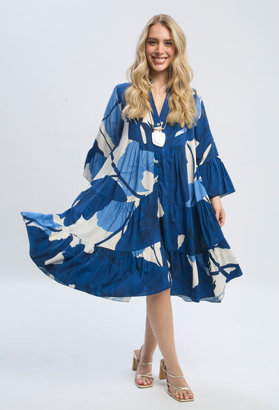 Vestido Corto Estampado Floral Mujer - BYBLA U / ROJOS VESTIDO