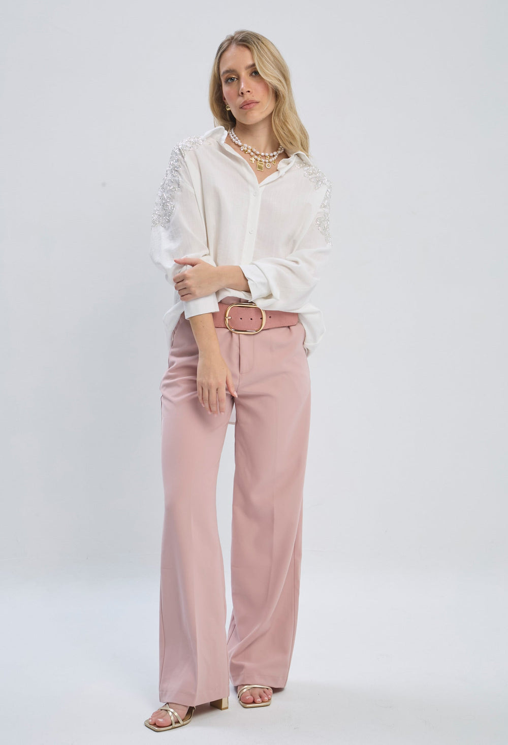 Pantalón Clásico Bota Recta Mujer - BYBLA S / ROSAS PANTALON