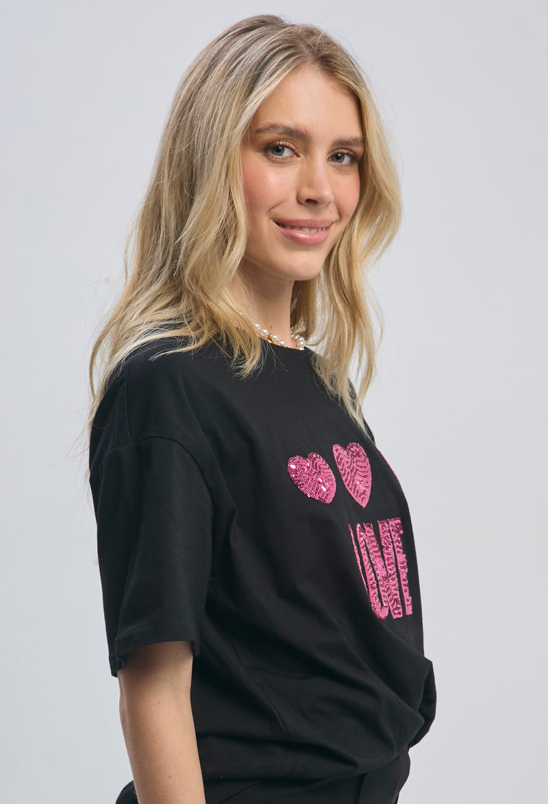 Camiseta Detalle Lentejuelas vista 2 - Outlet BYBLA Colombia