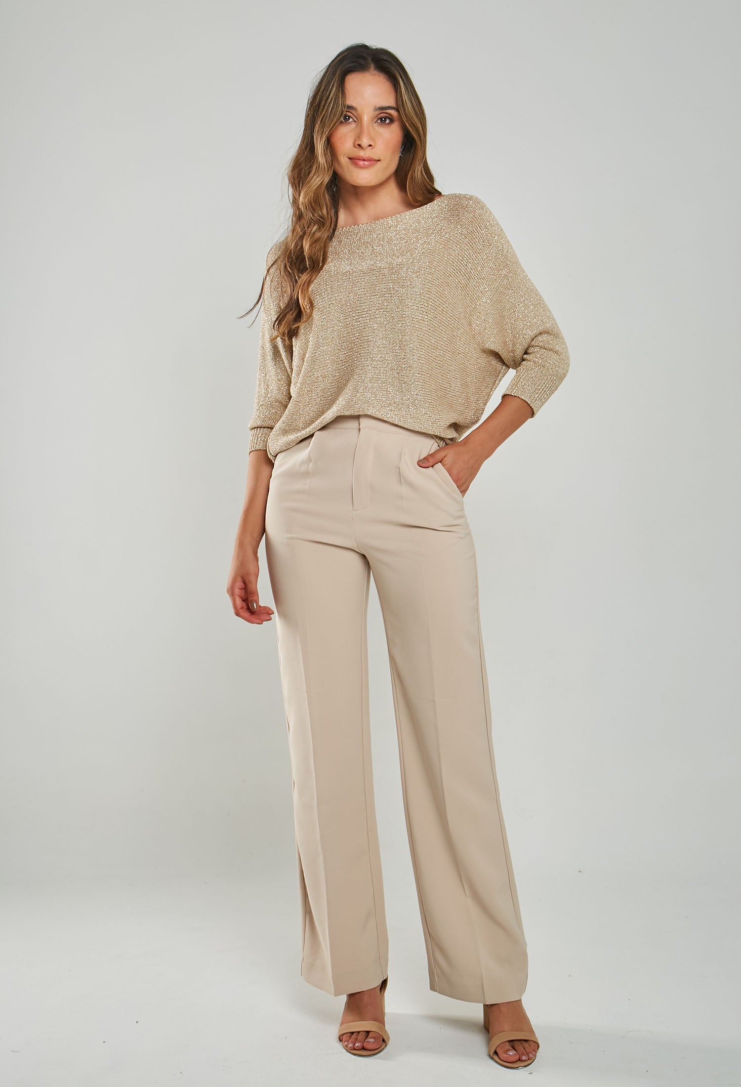 Outfit Pantalon Mujer Color Crudo Color Beige Outfit Pantalon