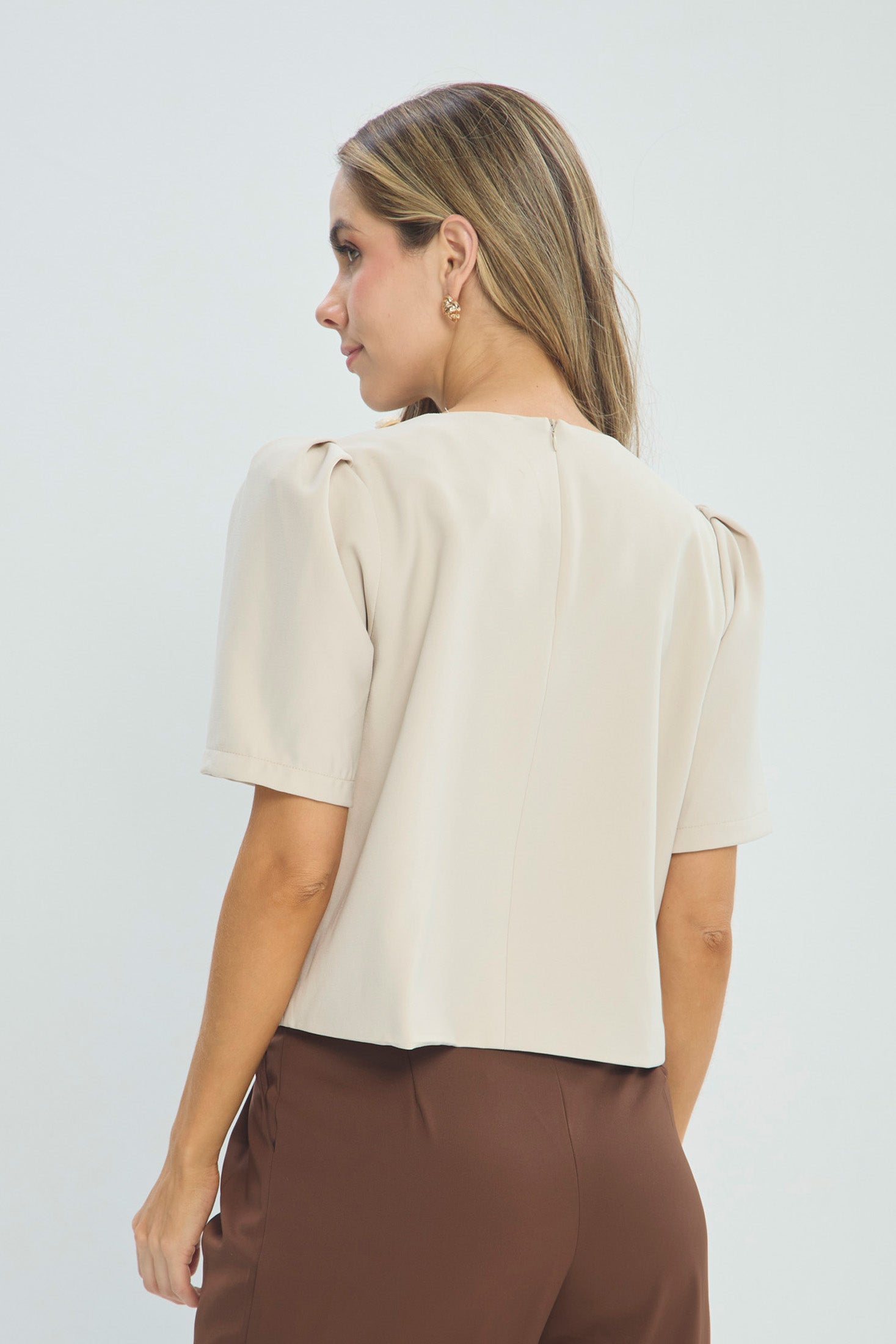 Blusa Manga Globo Flores vista 3 - Outlet BYBLA Colombia