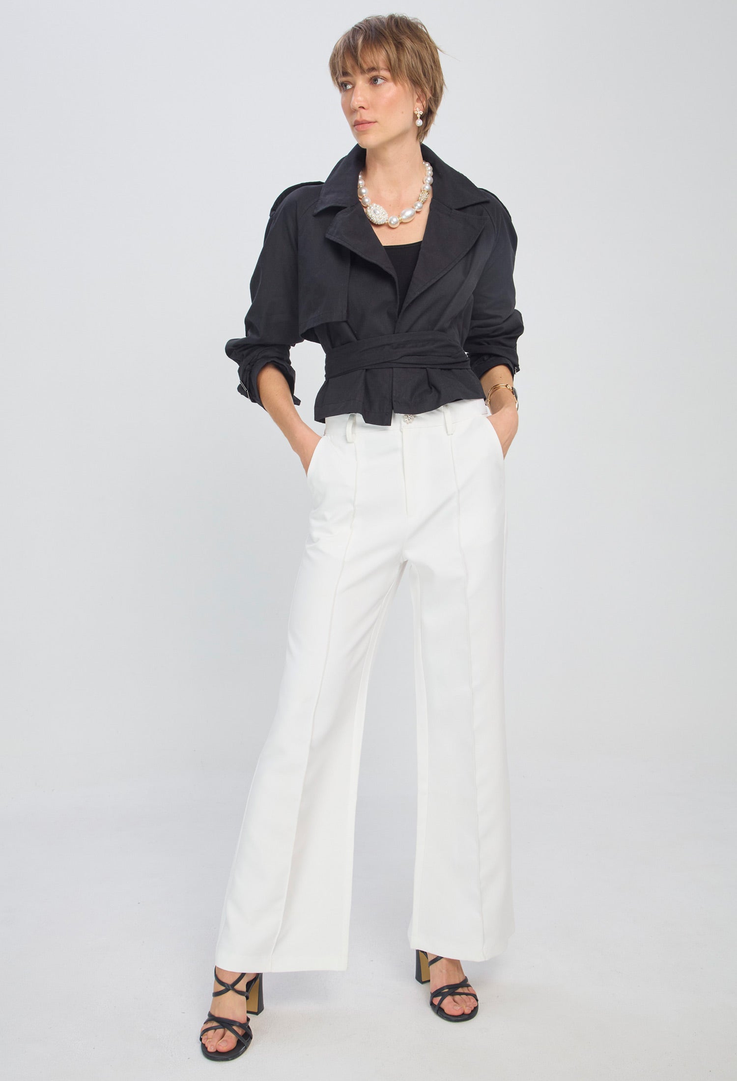Pantalón amplio Elegante Mujer NEW - BYBLA S / BLANCOS PANTALON