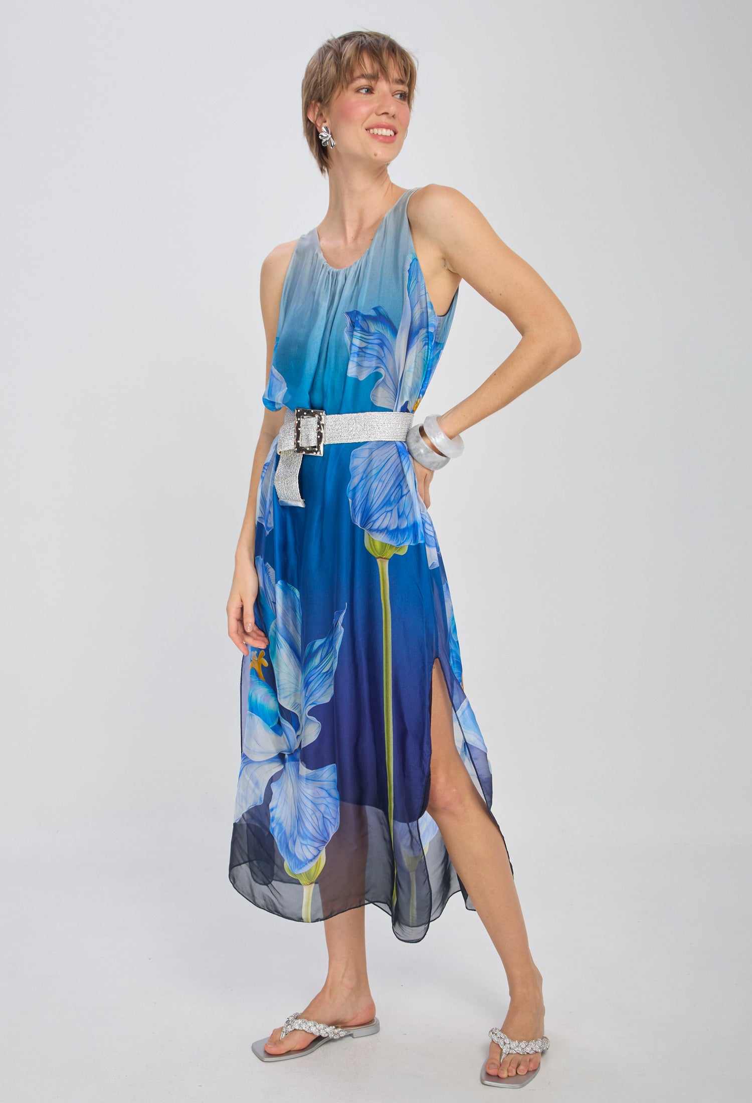 Vestido Seda Flores - SALE