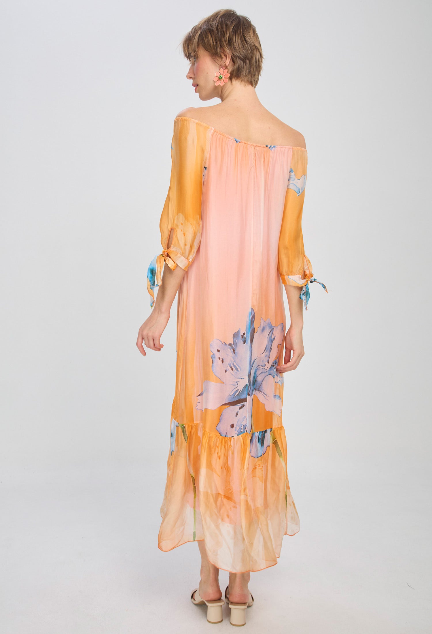 Vestido Seda Hombro Bandeja - SALE