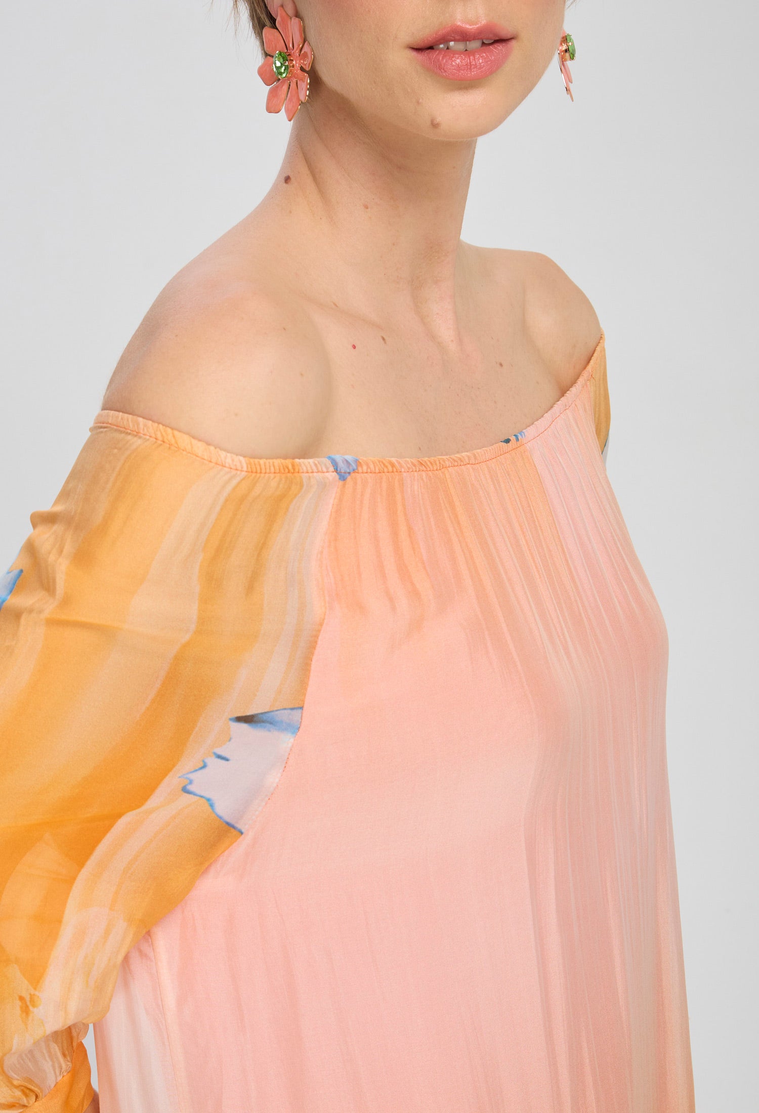 Vestido Seda Hombro Bandeja - SALE