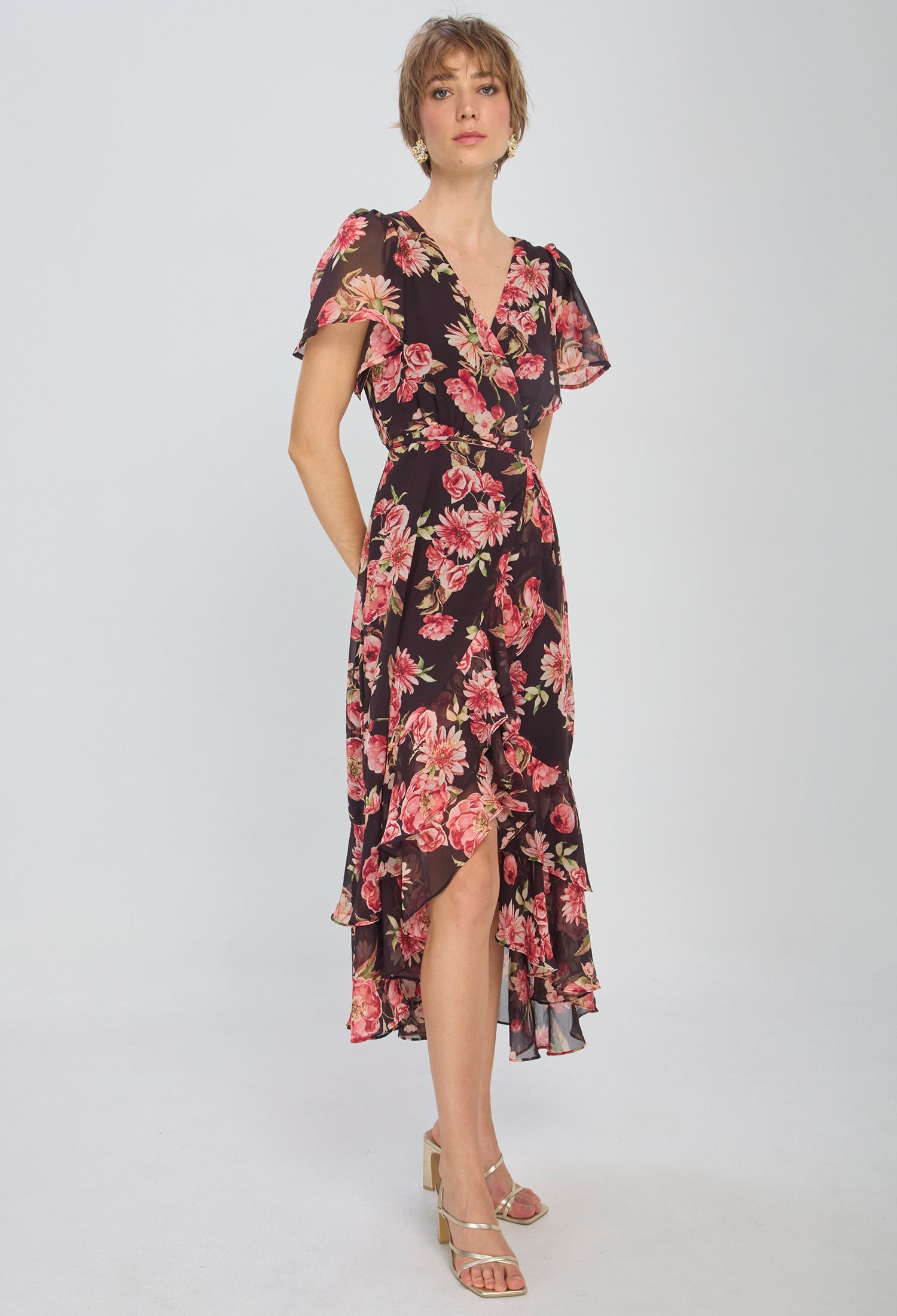 Vestido Midi Kimono Flores Mujer NEW - BYBLA S / MULTICOLOR VESTIDO LARGO