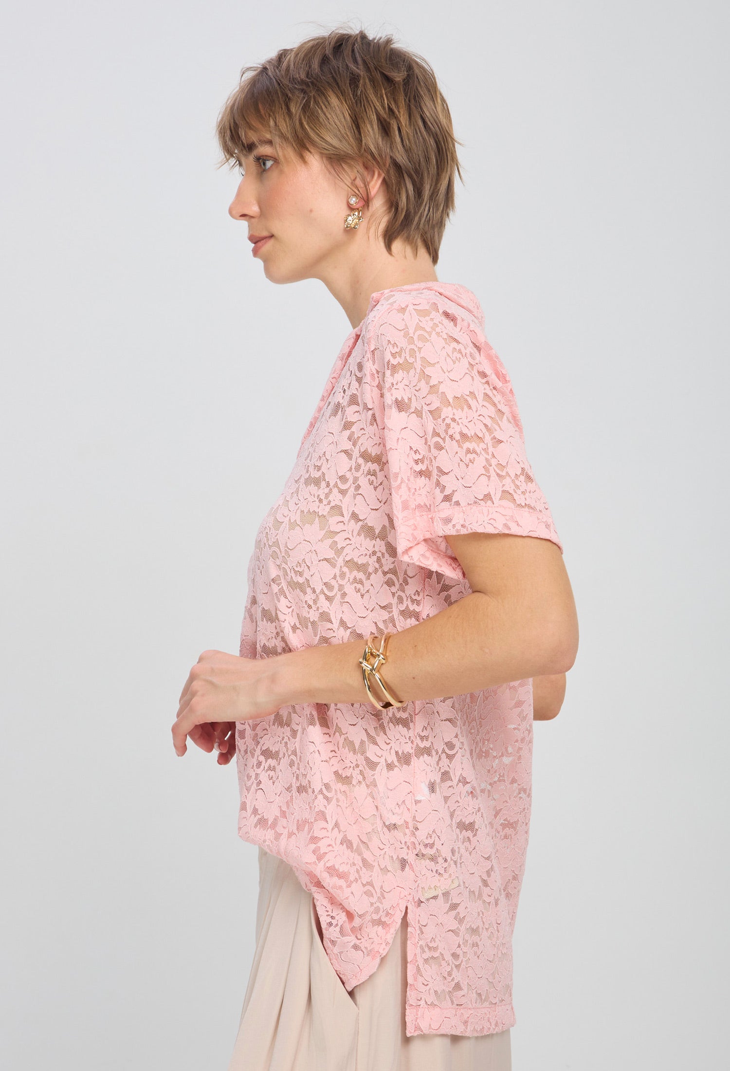 Blusa Transparencia Flores vista 4 - Outlet BYBLA Colombia