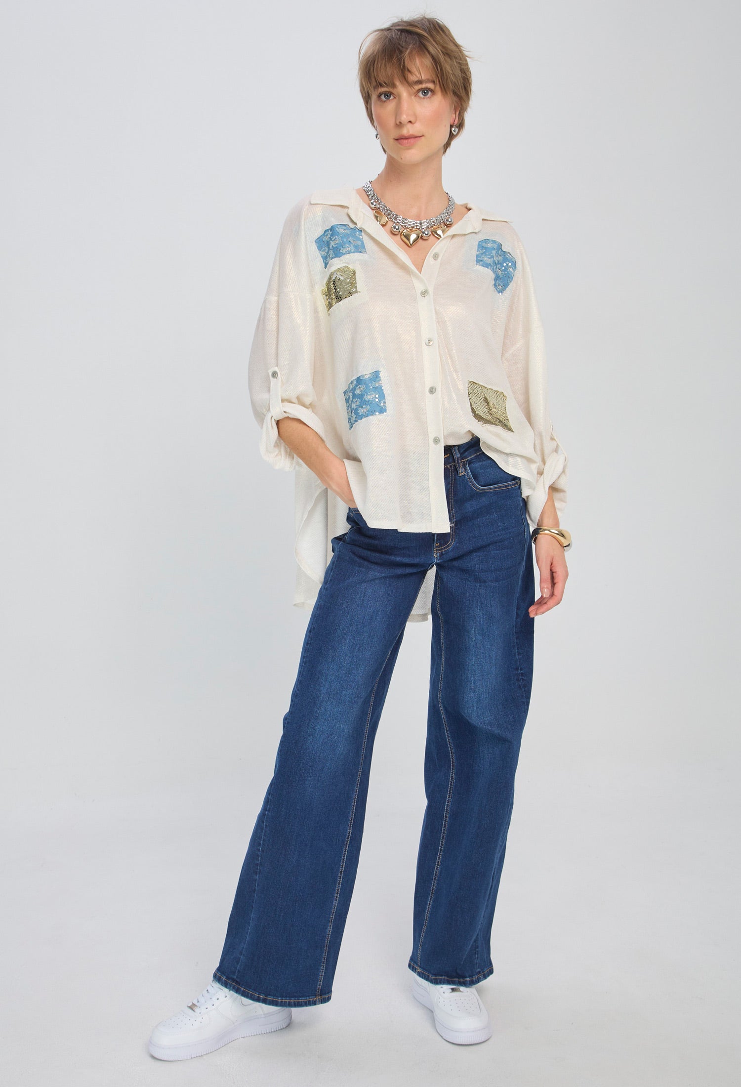 Pantalón Jean Amplio Mujer NEW - BYBLA 4 / AZULES PANTALON