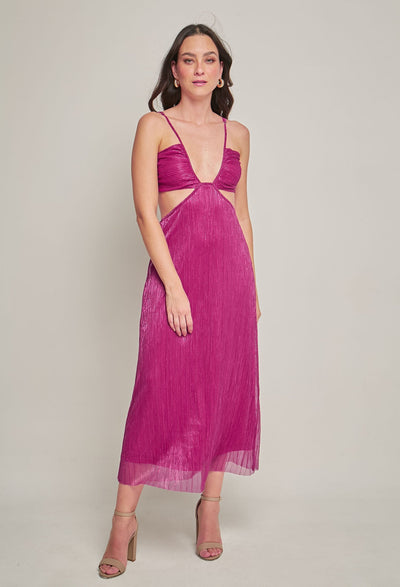 Vestido Midi Cut-Out Mujer - SALE - BYBLA MAGENTAS / L VESTIDO