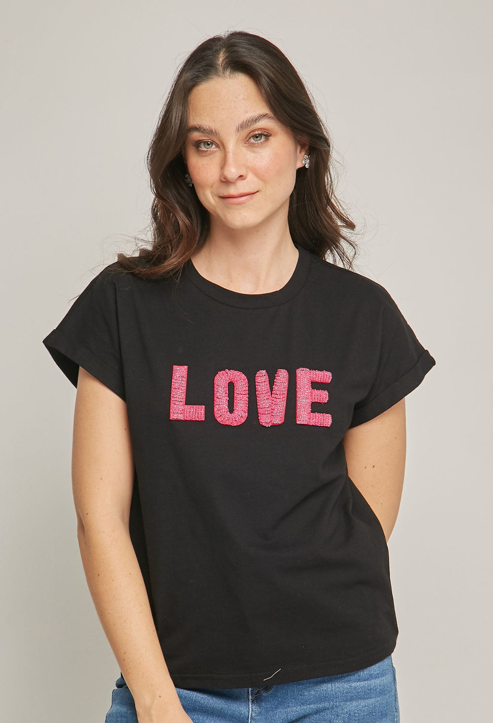 Camiseta LOVE Mujer - SALE - BYBLA S / NEGROS CAMISETA