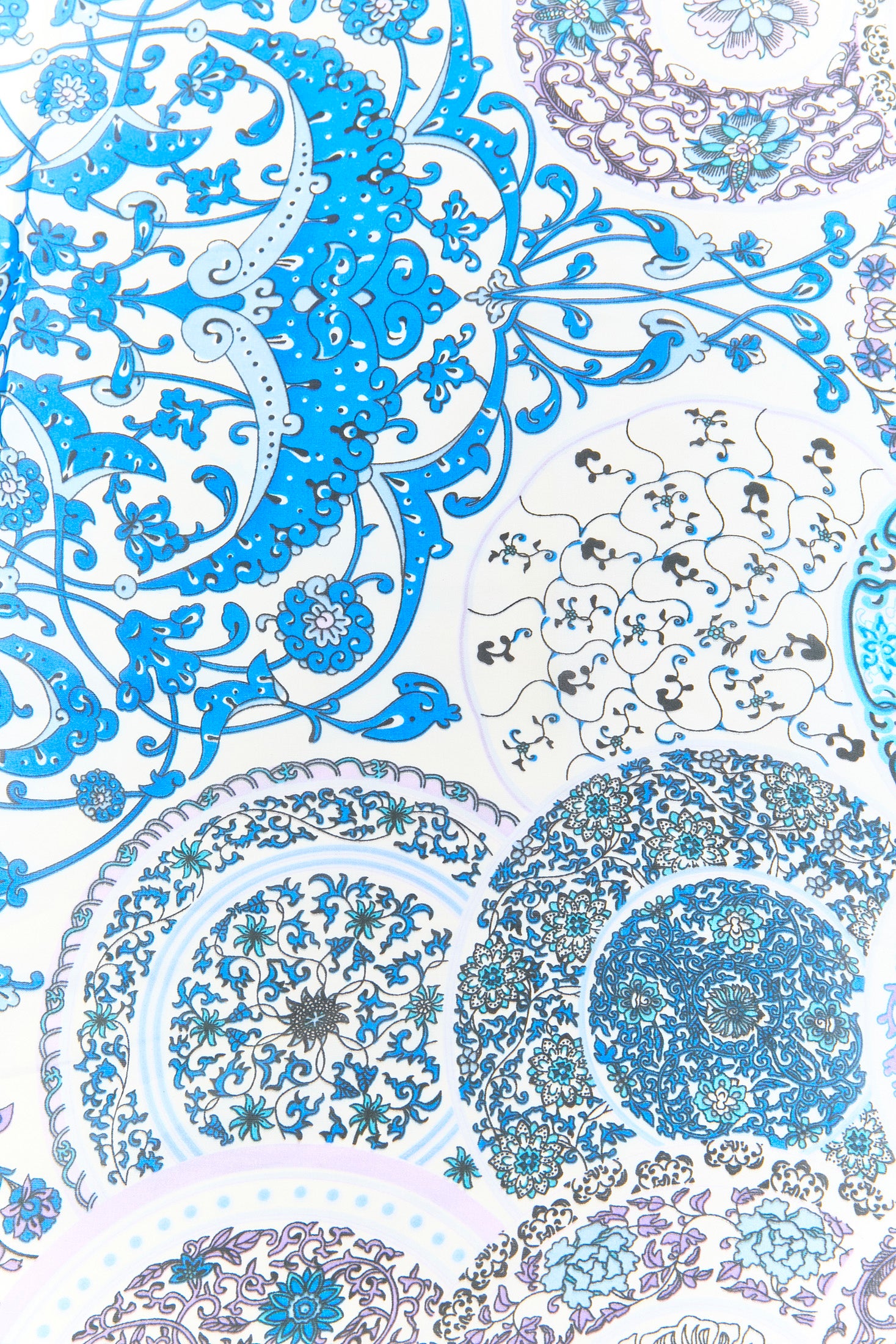 Pañoleta multiuso azul con estampado clásico - vista 3
