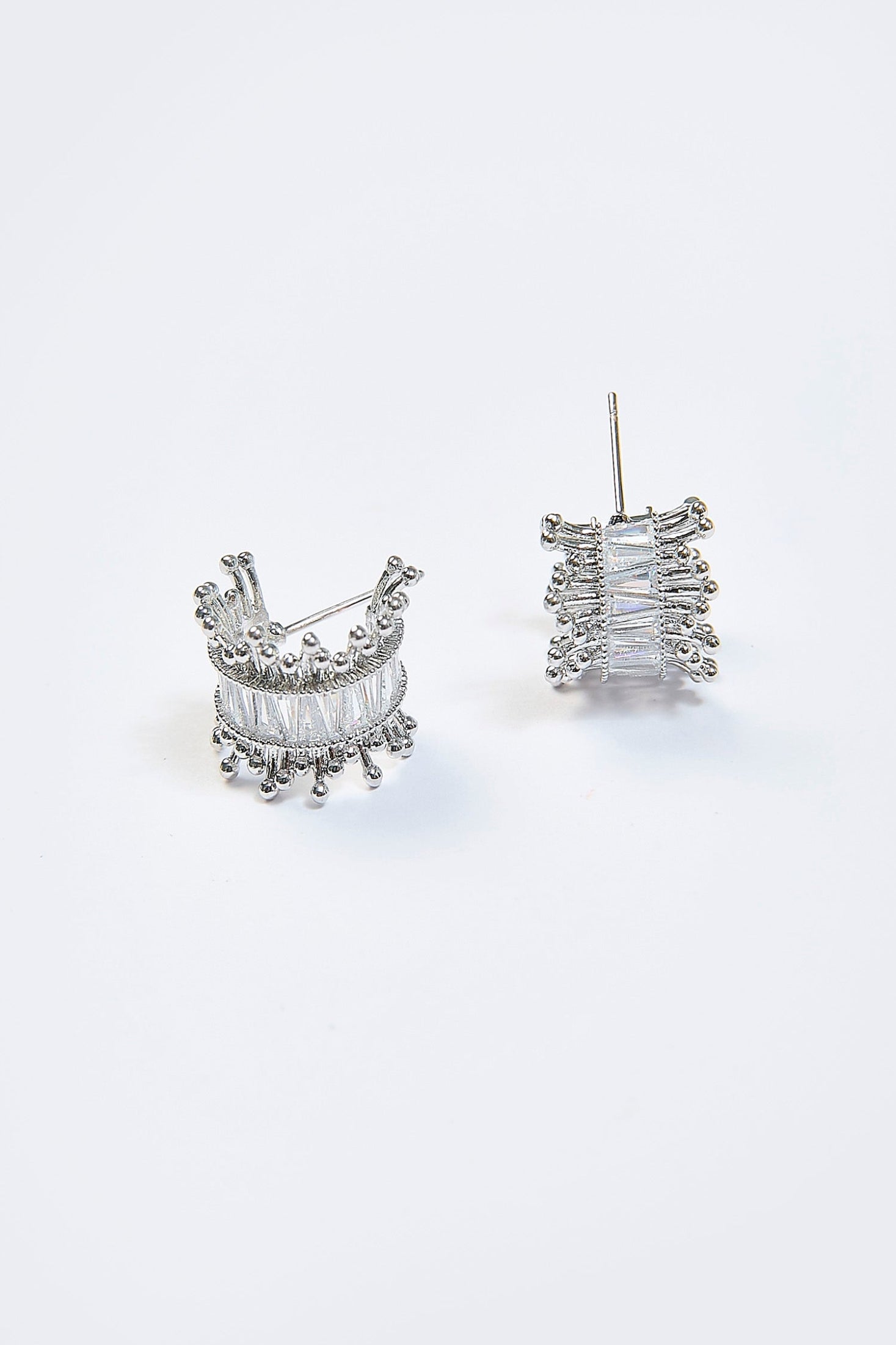 Aretes Baguette Lux CZ Plateados