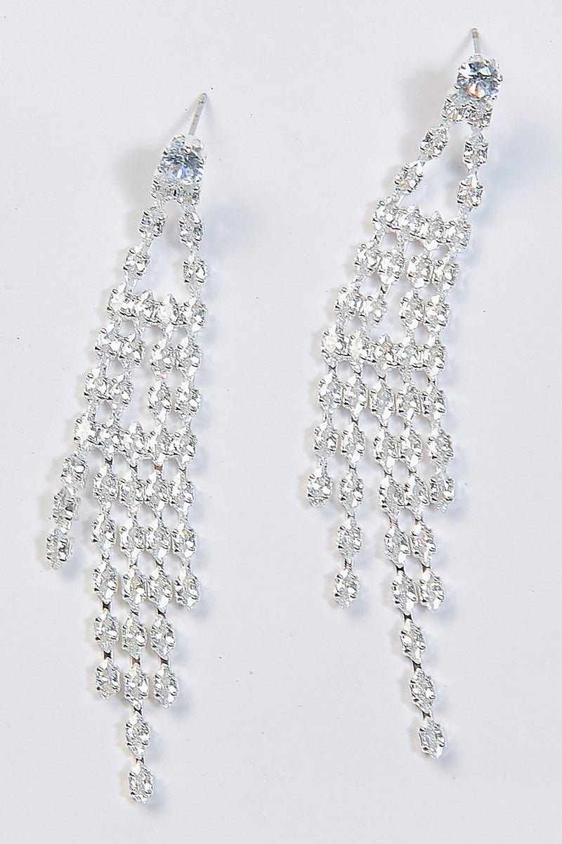 Aretes Borla Marquesa Circón Plateados