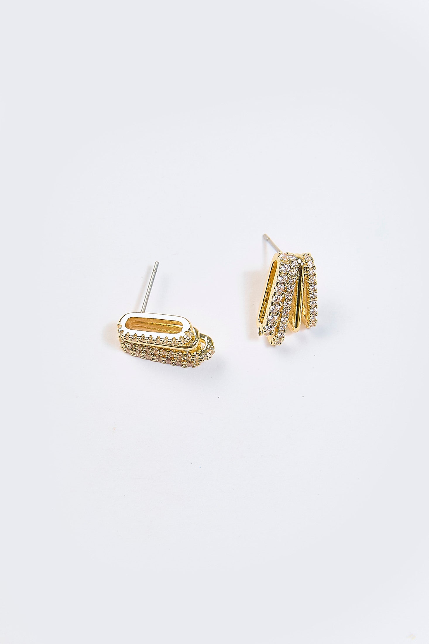 Aretes CZ Transparente Dorados