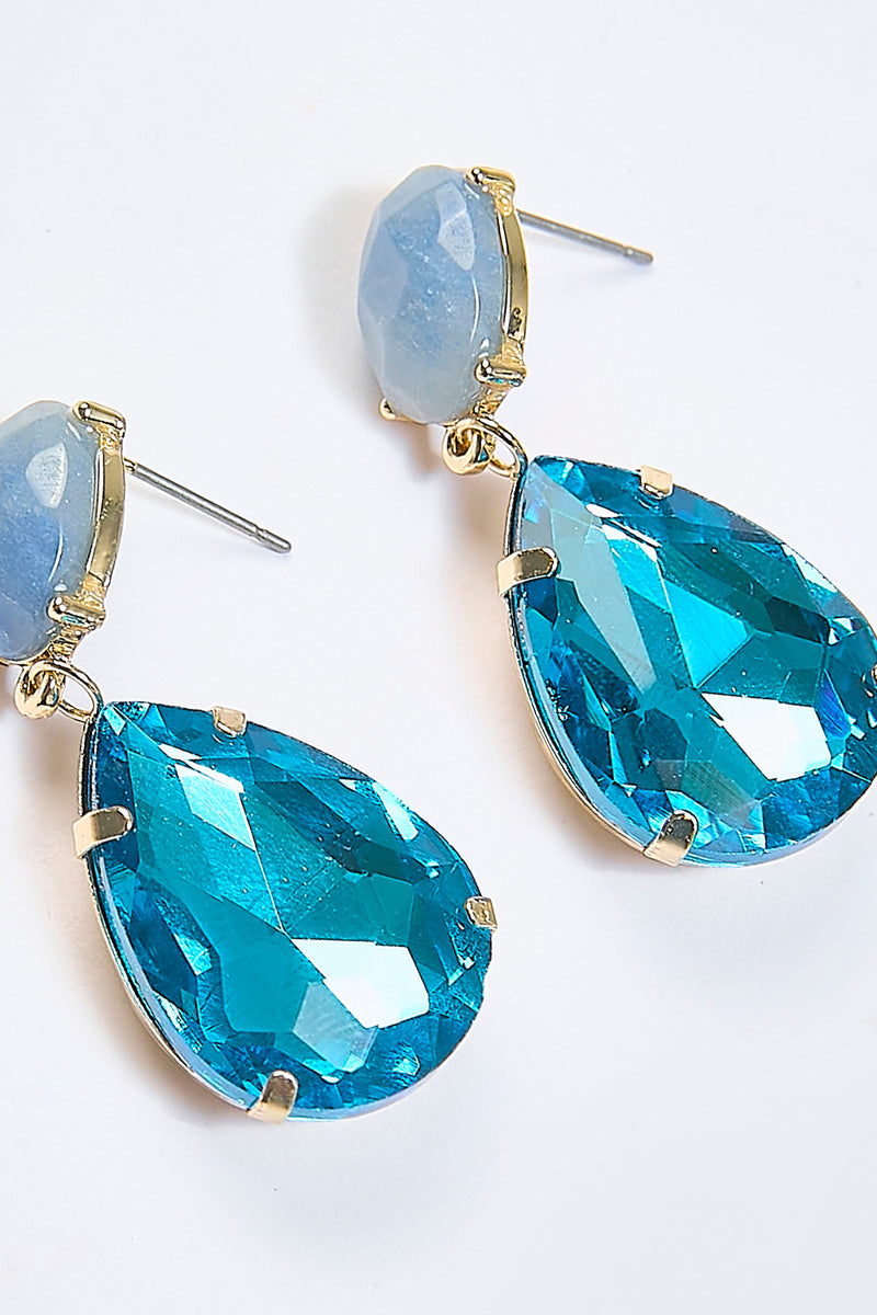 Aretes Lágrima de Cristal Azul - Foto 2