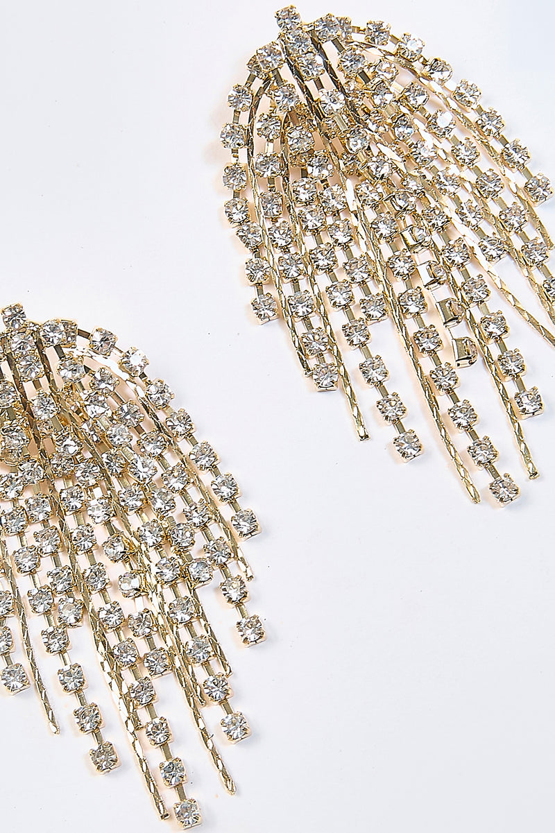 Aretes Topo Borla Brillantes Dorados