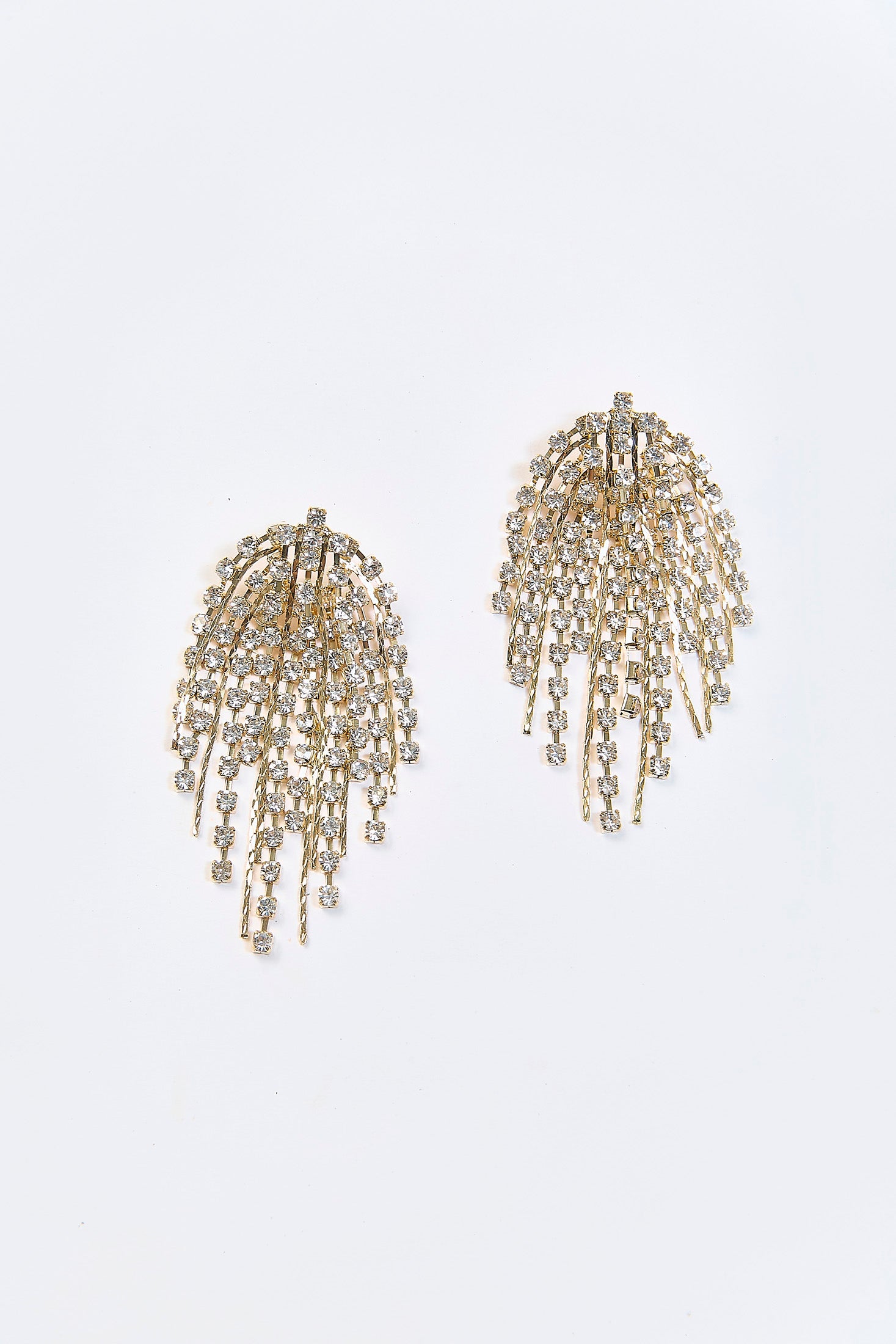 Aretes Topo Borla Brillantes Dorados