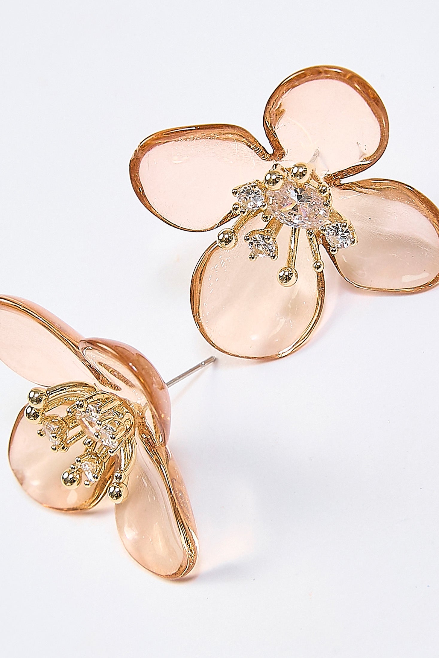Aretes Topo Flor CZ Café - Foto 2