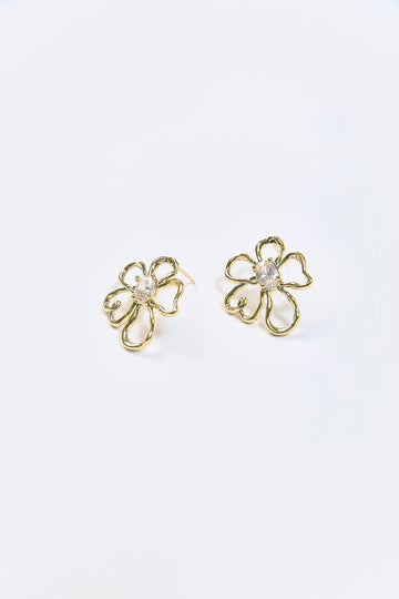Aretes Topo Marco Flor Dorados
