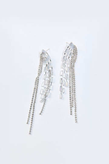 Aretes Borla Circón Plateados