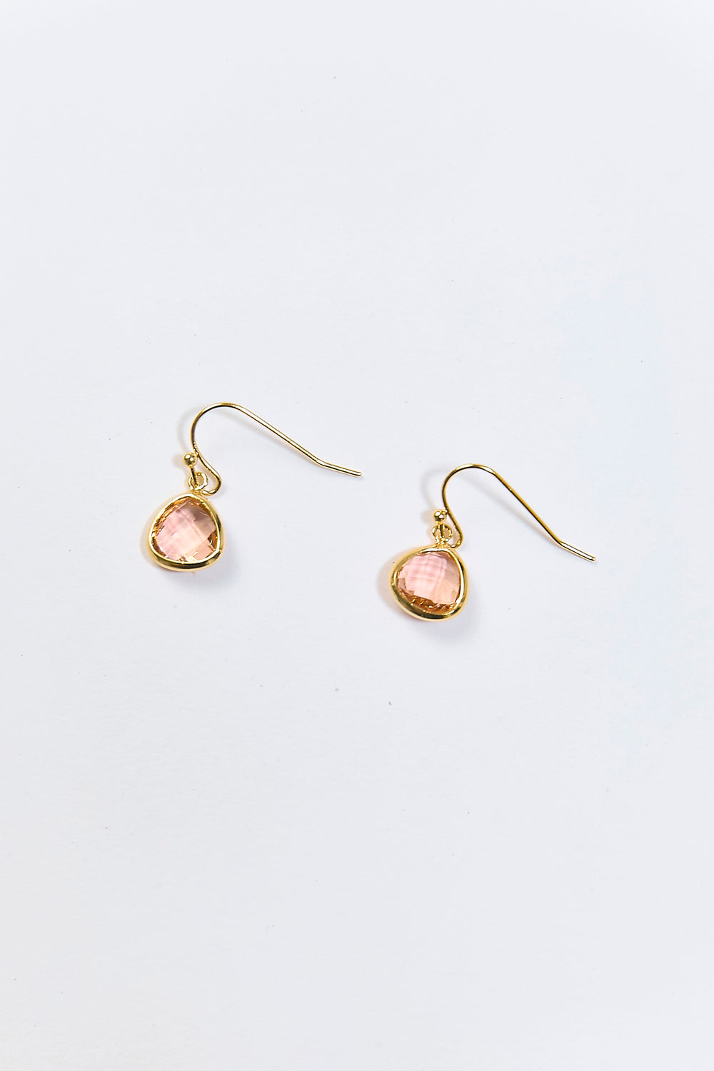 Aretes Cristal Metálico Rosa
