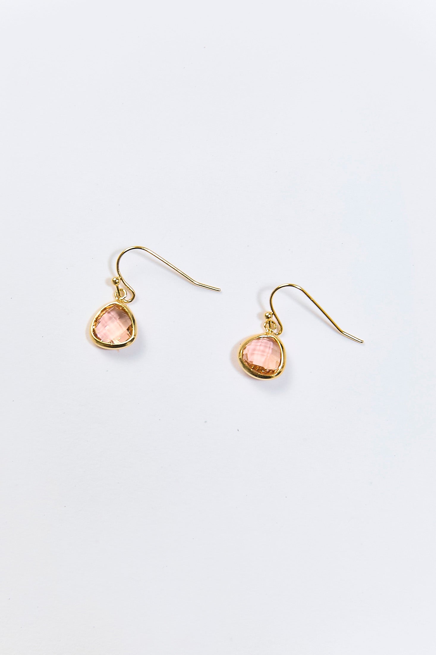 Aretes Cristal Metálico Rosa