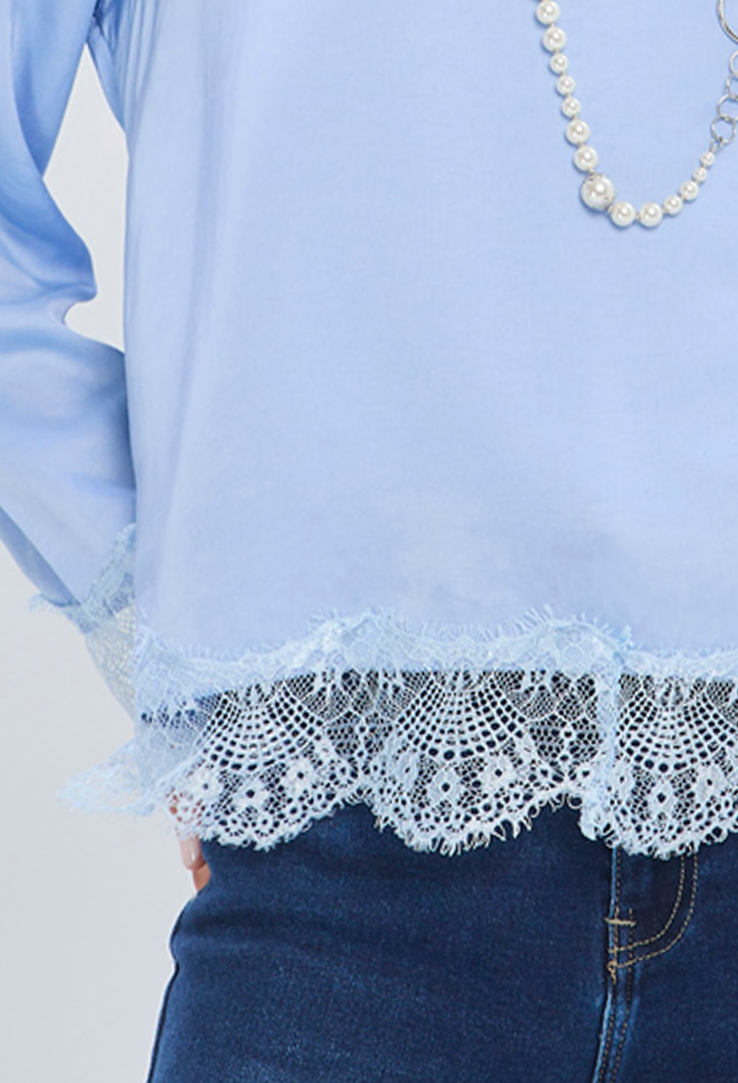 Blusa Manga Larga con Encaje - Foto 3