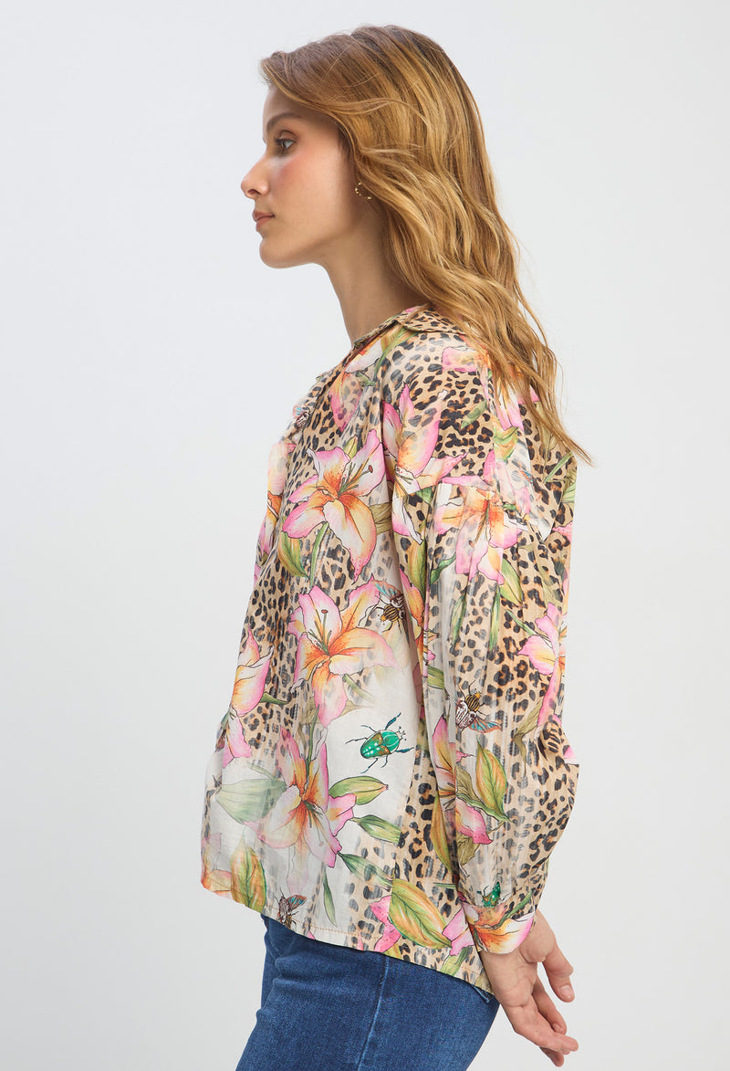 Blusa Flores Animal Print vista 2 - Outlet BYBLA Colombia