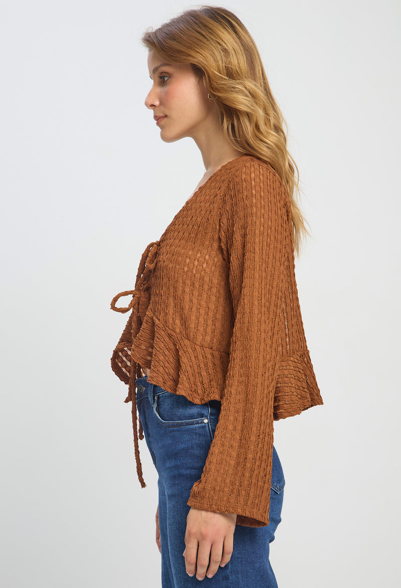 Blusa Unicolor Lazos vista 2 - Outlet BYBLA Colombia