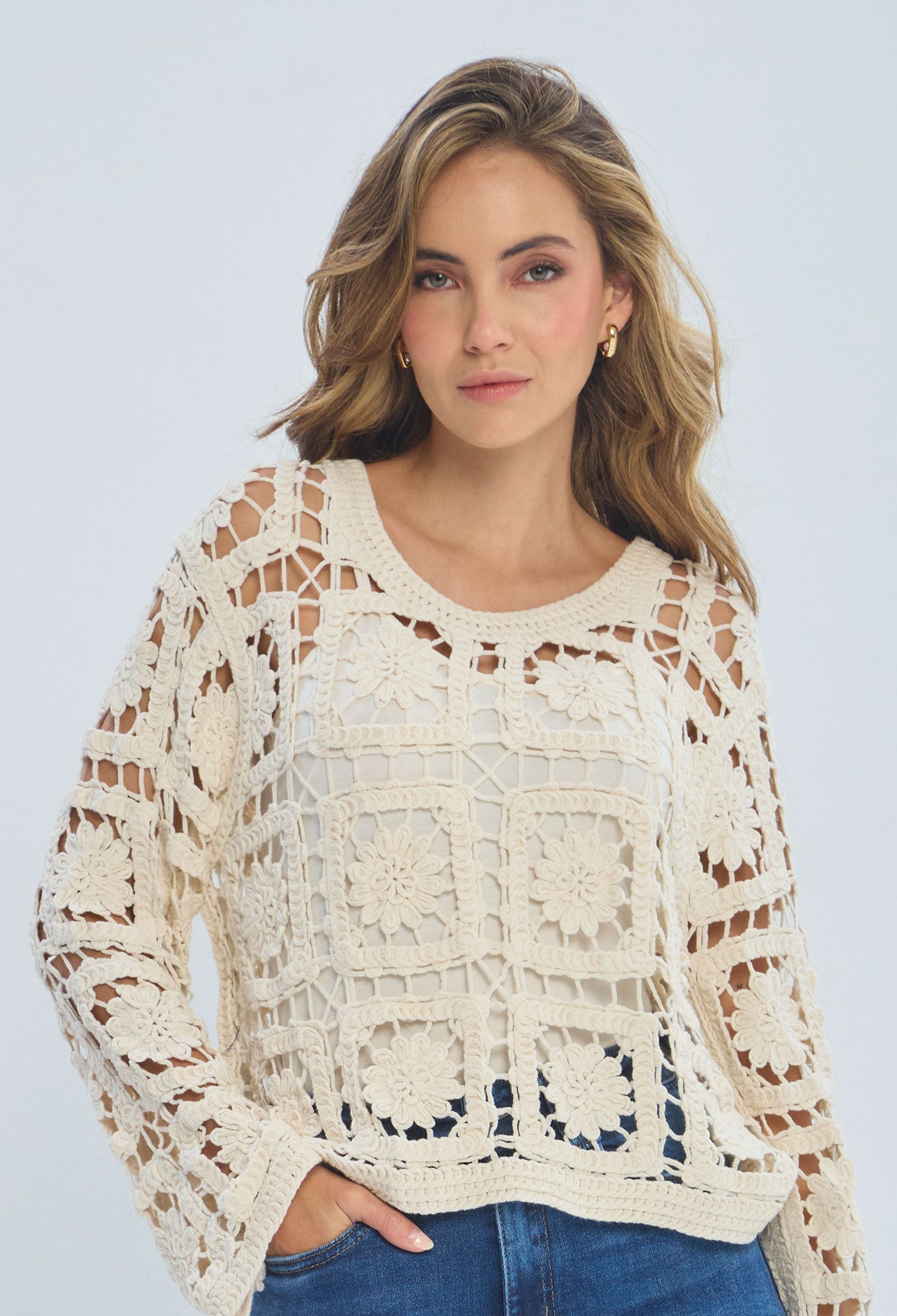 Blusa Crochet Flor - SALE