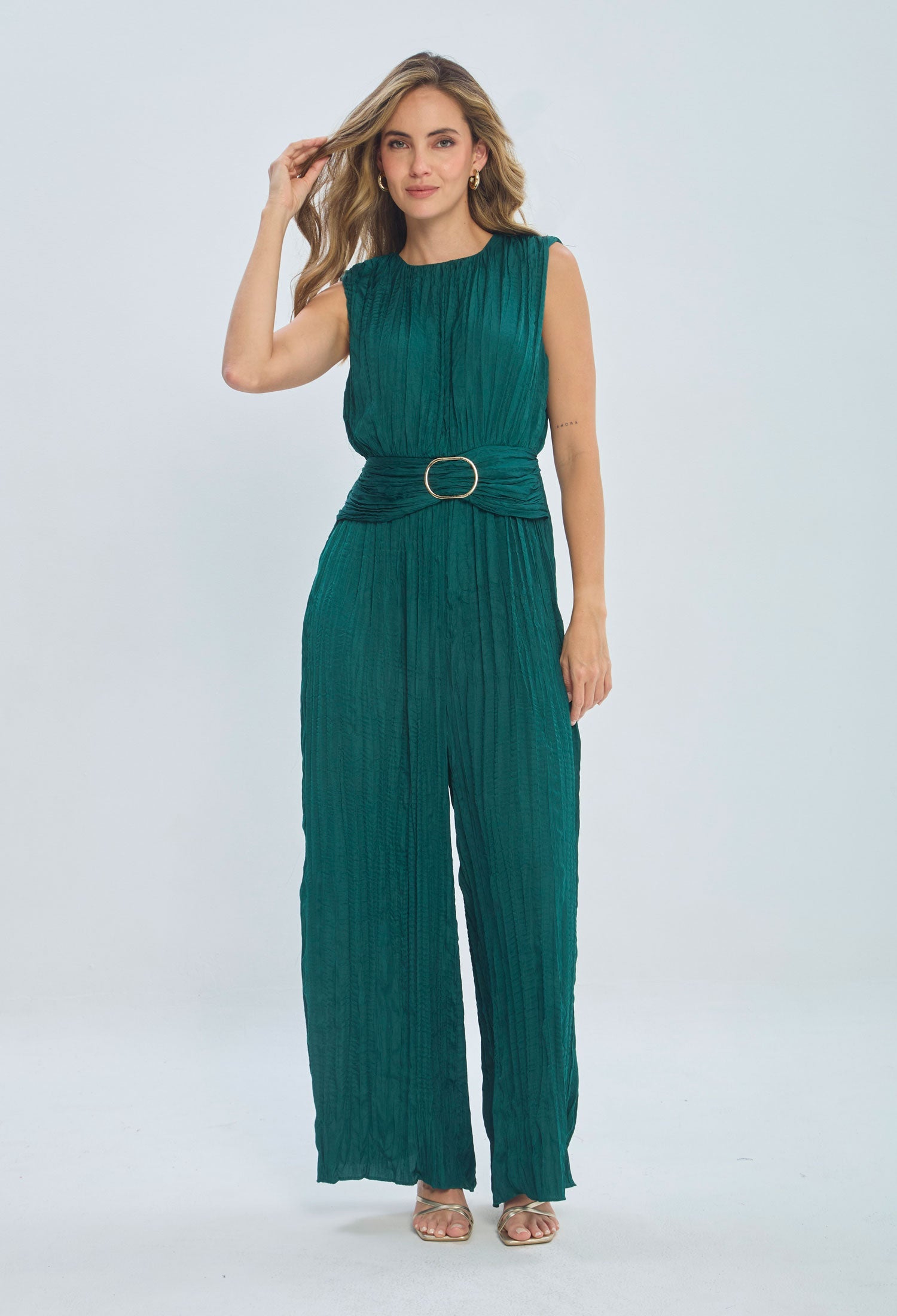 Enterizo Satín Plisado