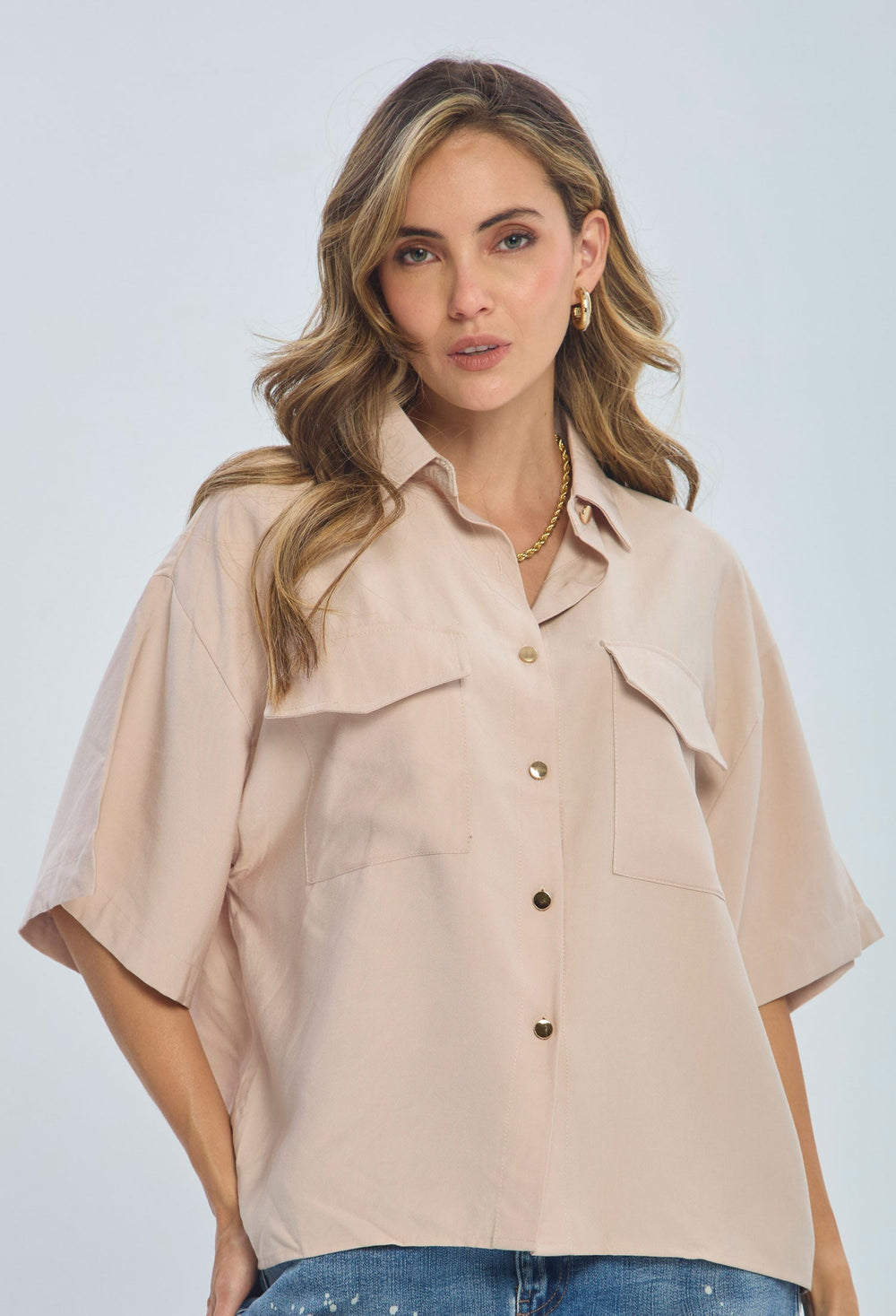 Camisa Botones Dorados - Outlet BYBLA Colombia