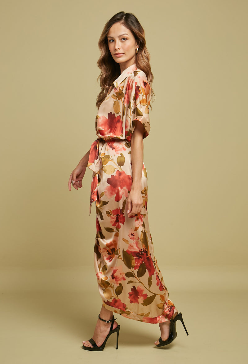 Vestido Midi Estampado Flores vista 2 - Outlet BYBLA Colombia