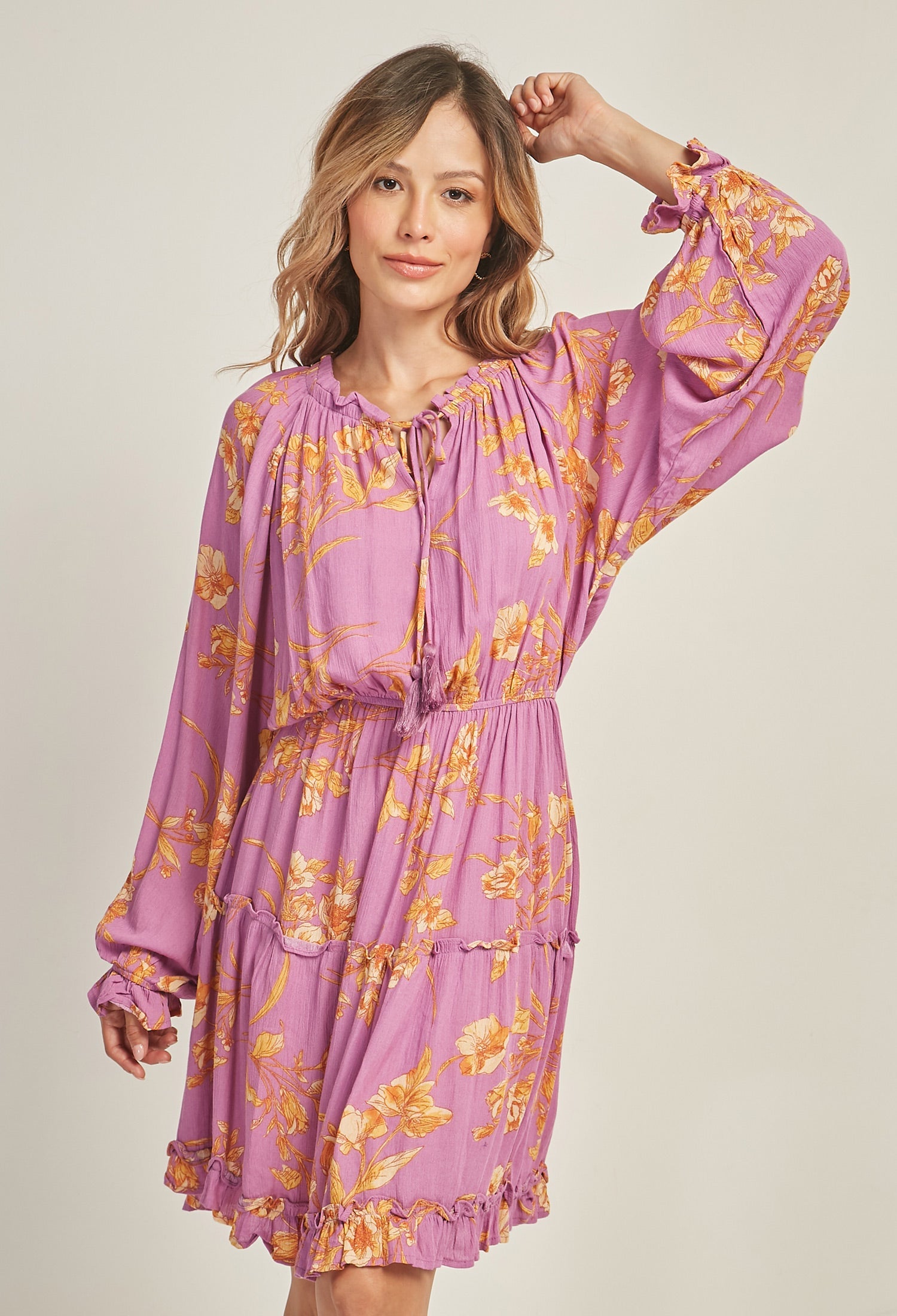 Vestido Corto Estampado Flores Mujer - SALE - BYBLA M / VERDES VESTIDO