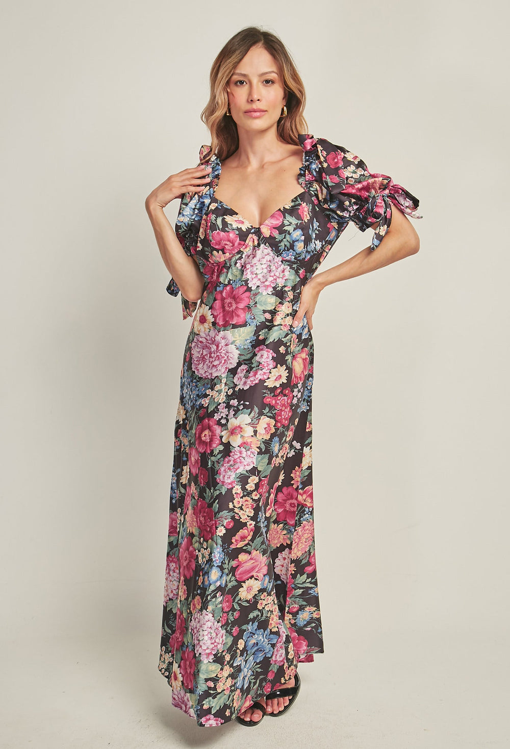 Vestido Largo Satén Mujer - SALE - BYBLA S / MULTICOLOR VESTIDO