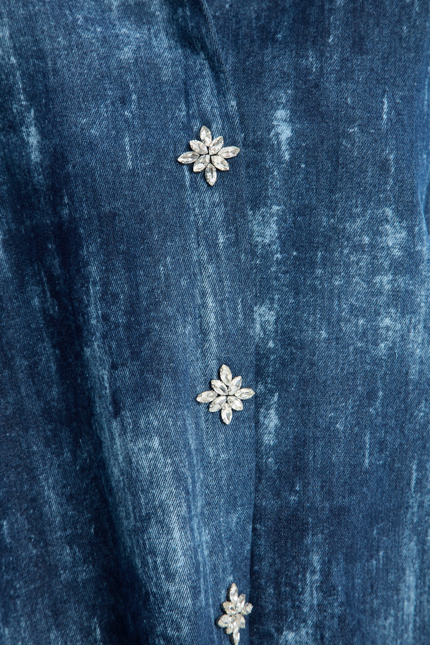 Blusa Oversize Denim Detalle Piedras NEW