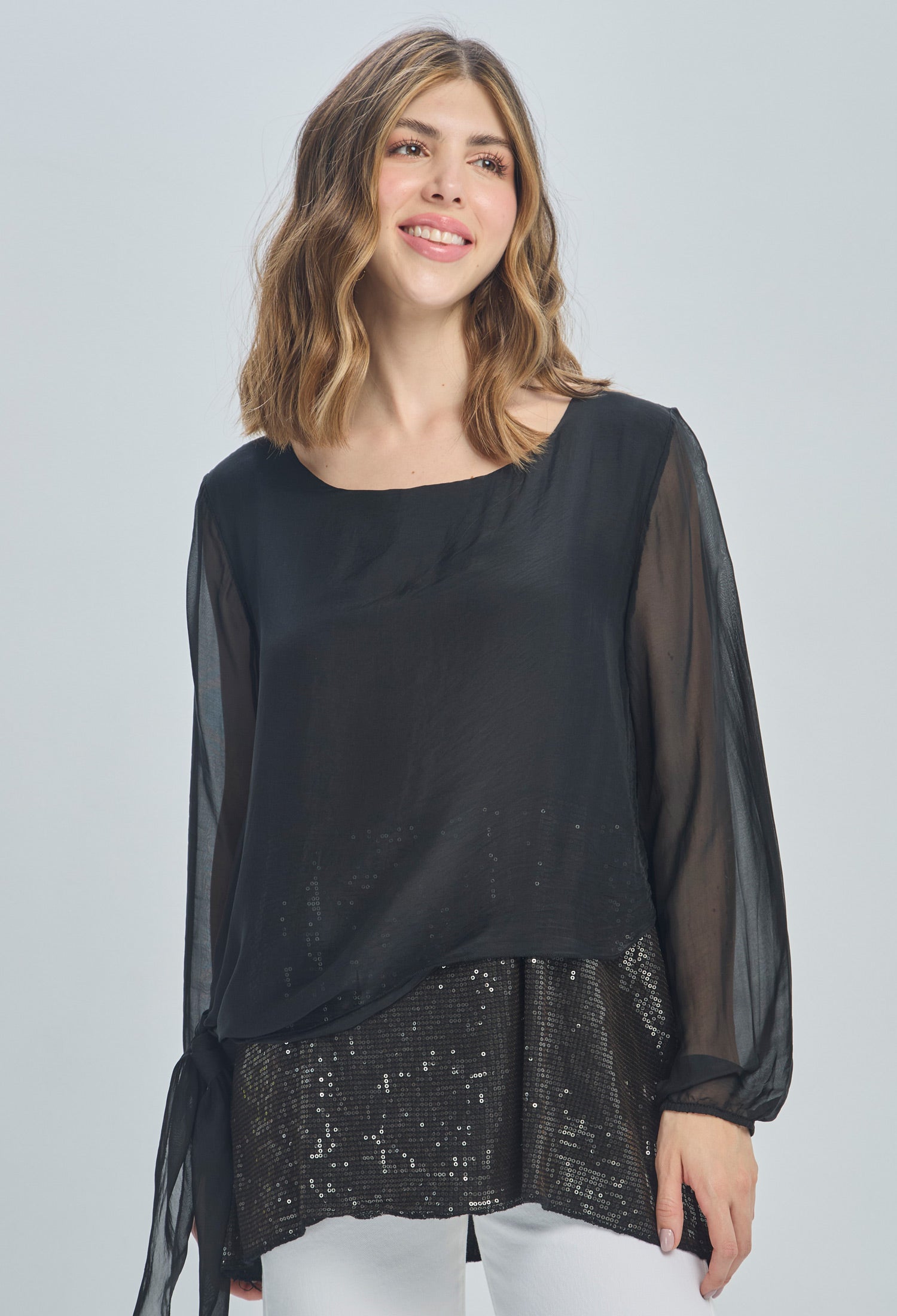 Blusa Seda Lentejuelas