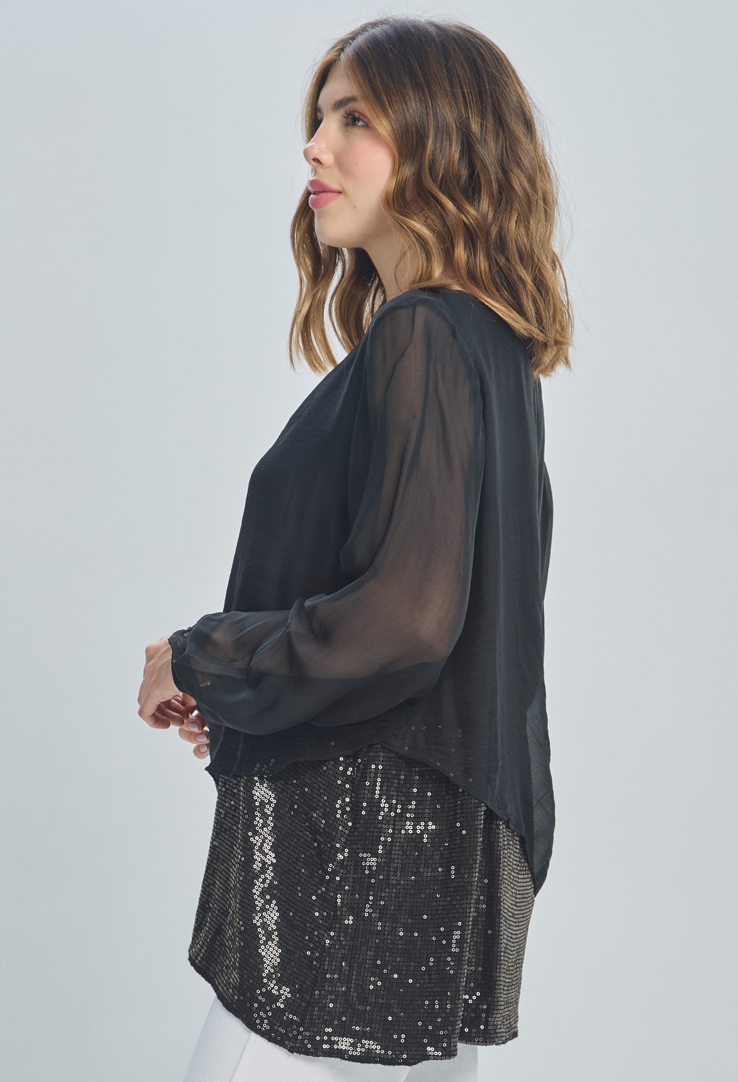 Blusa Seda Lentejuelas