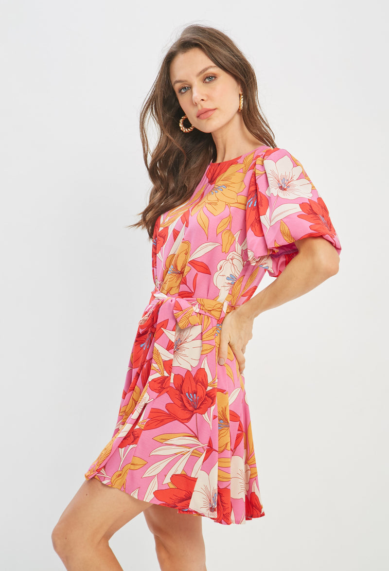 Vestido Corto Flores vista 2 - Outlet BYBLA Colombia