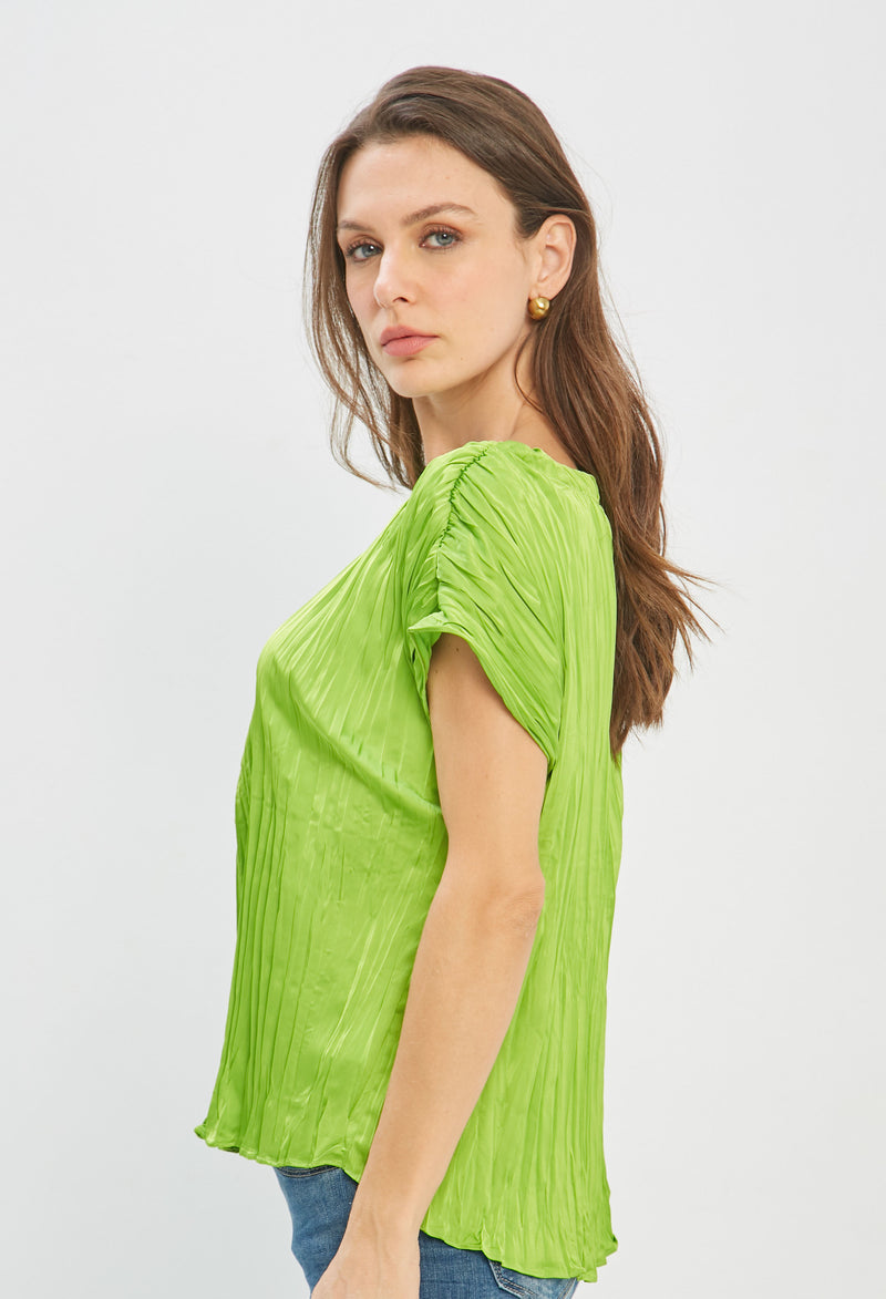 Blusa Satén Plisada vista 2 - Outlet BYBLA Colombia
