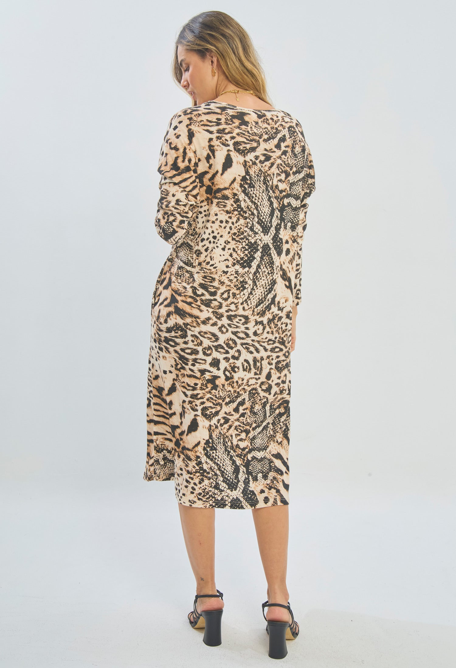 Vestido Midi Animal Print - SALE