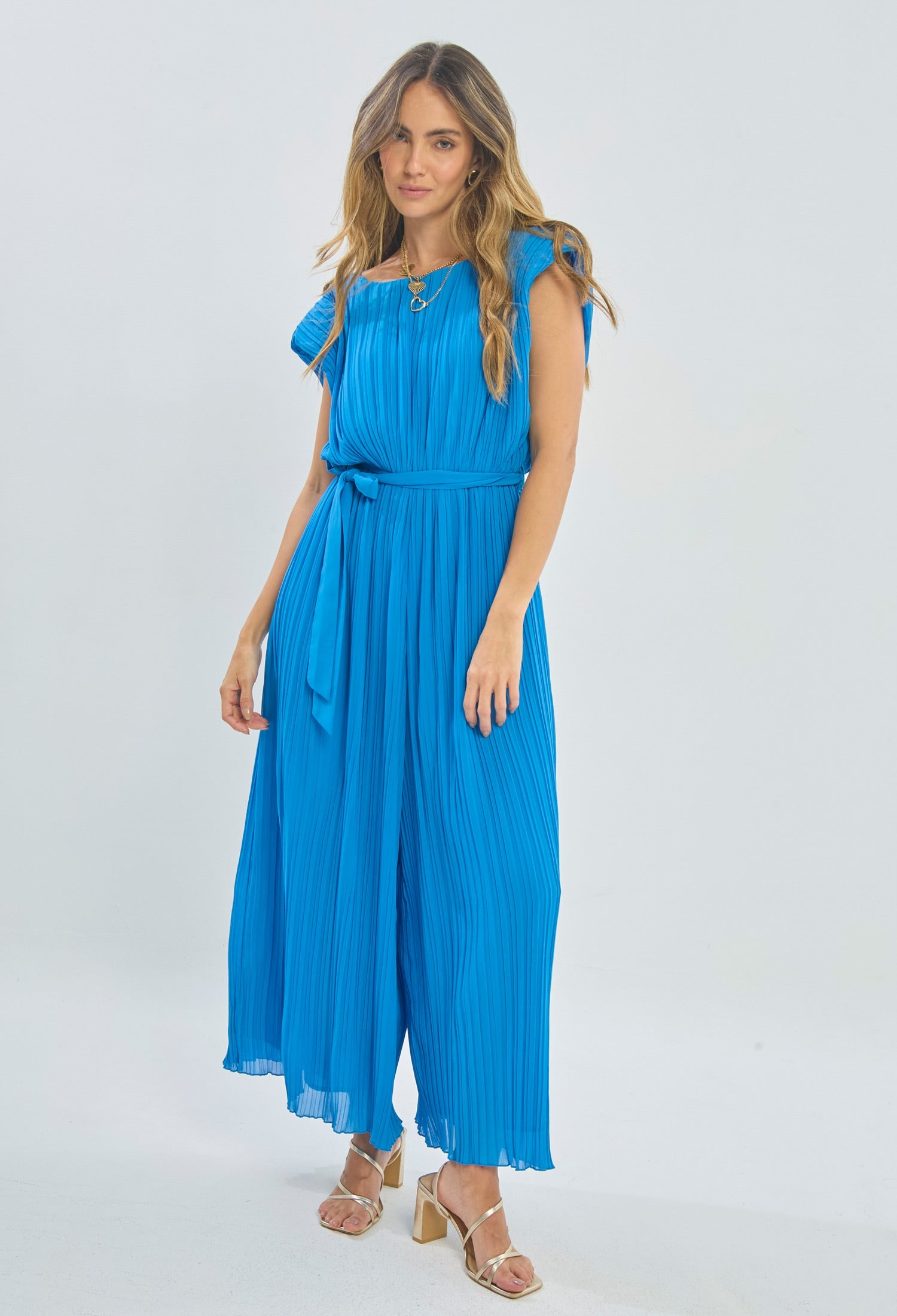 Enterizo Largo Plisado Mujer - SALE. - BYBLA S / AZULES ENTERIZO