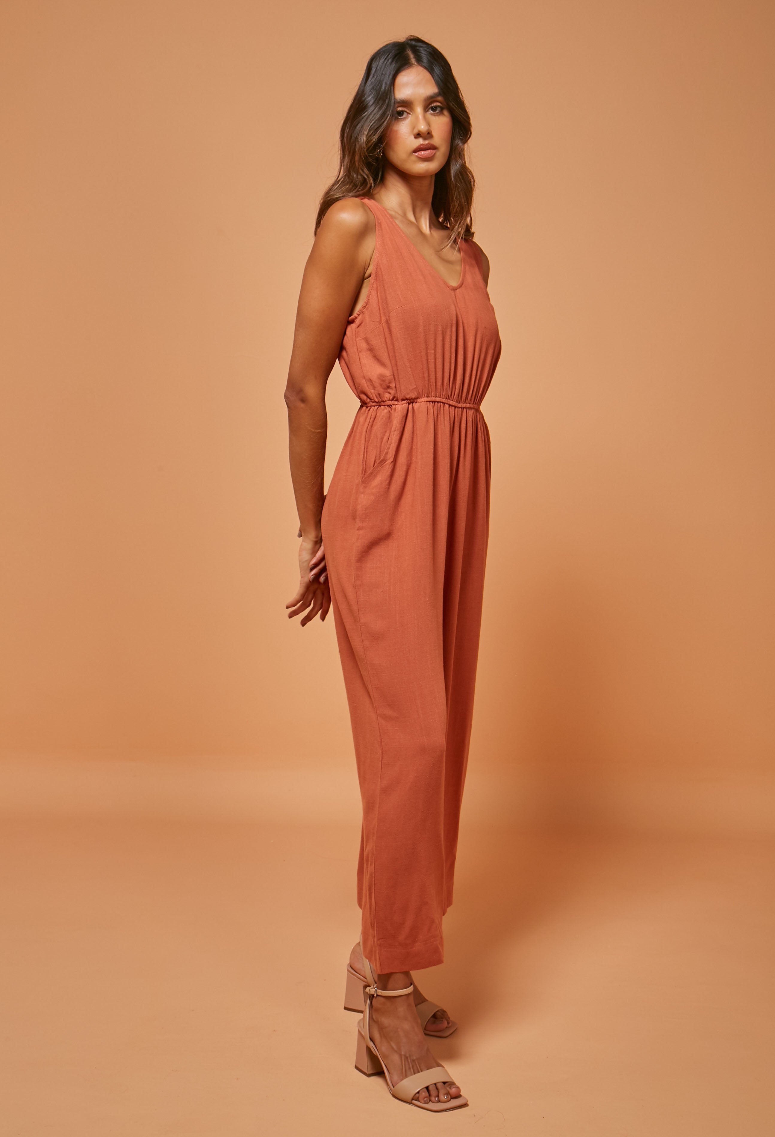 Enterizo Largo Lino Manga Sisa - SALE