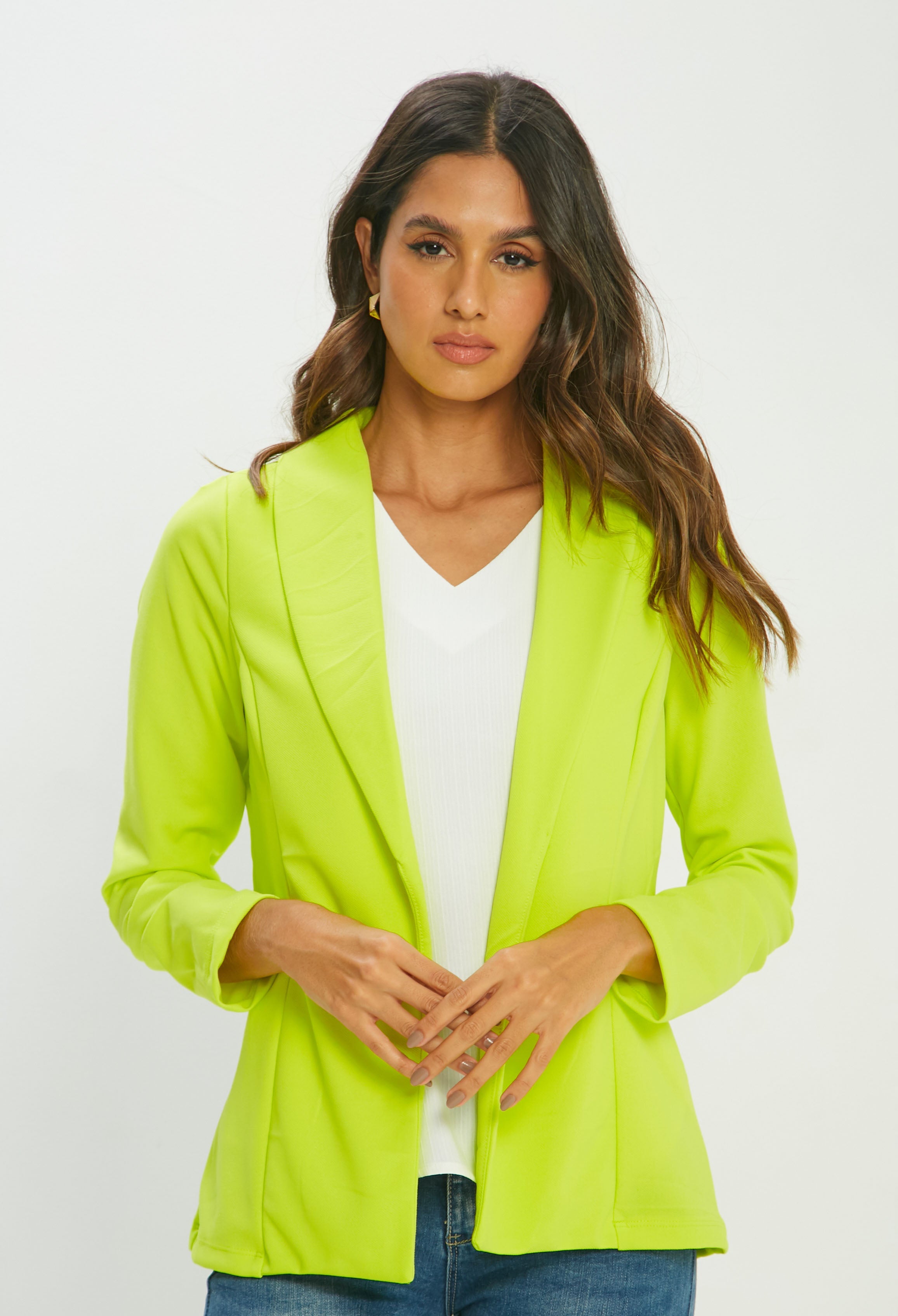 Chaqueta Tipo Blazer Mujer - SALE - BYBLA S / NARANJA CHAQUETA