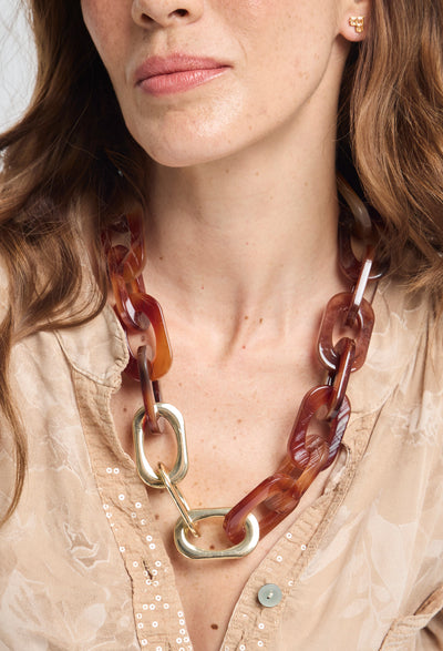 Collar Corto Eslabones Mujer - BYBLA UNICA / NEGROS COLLARES