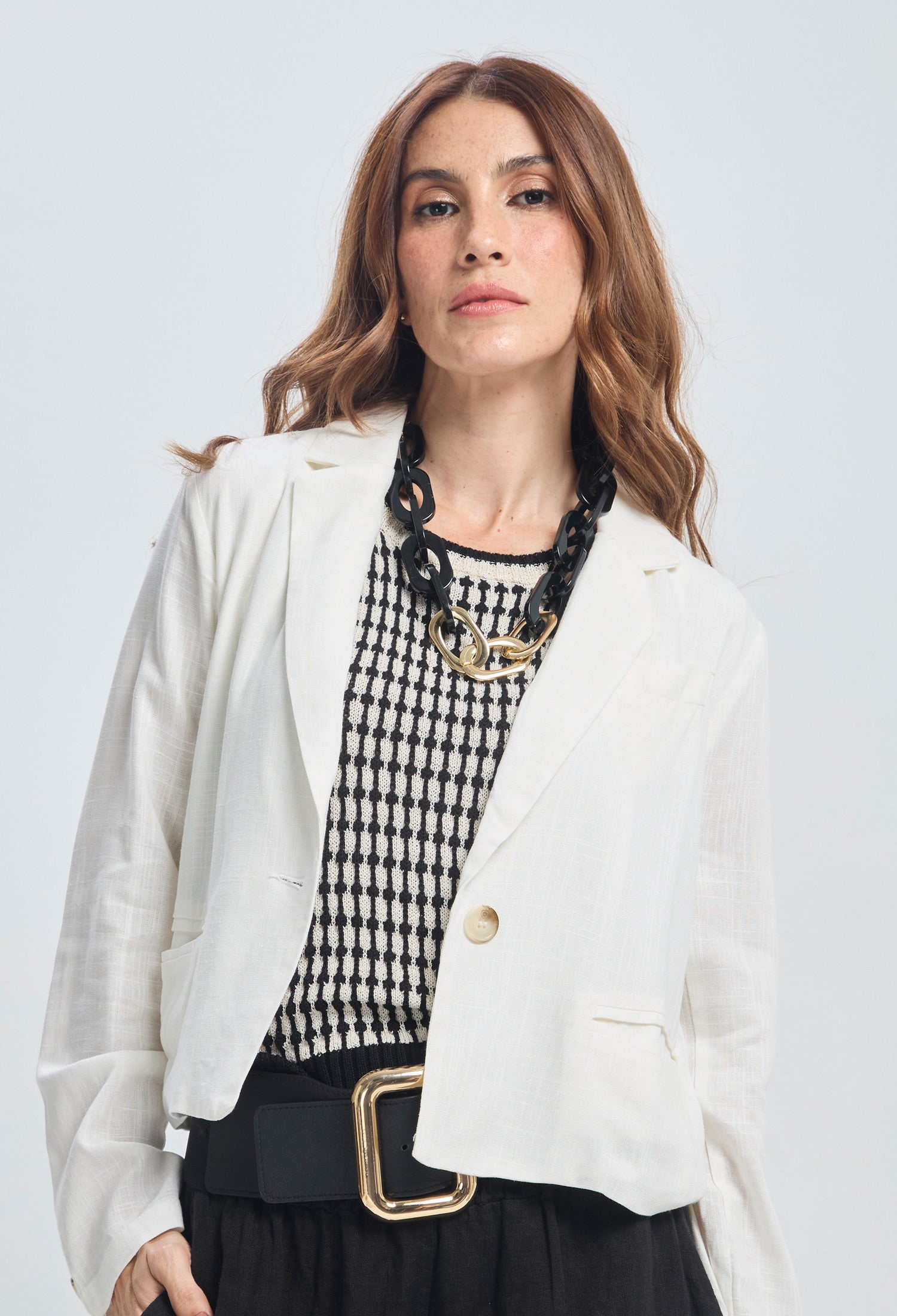 Chaqueta Tipo Blazer Mujer - BYBLA S / BEIGES CHAQ, BUSOS, SUETER Y SACOS